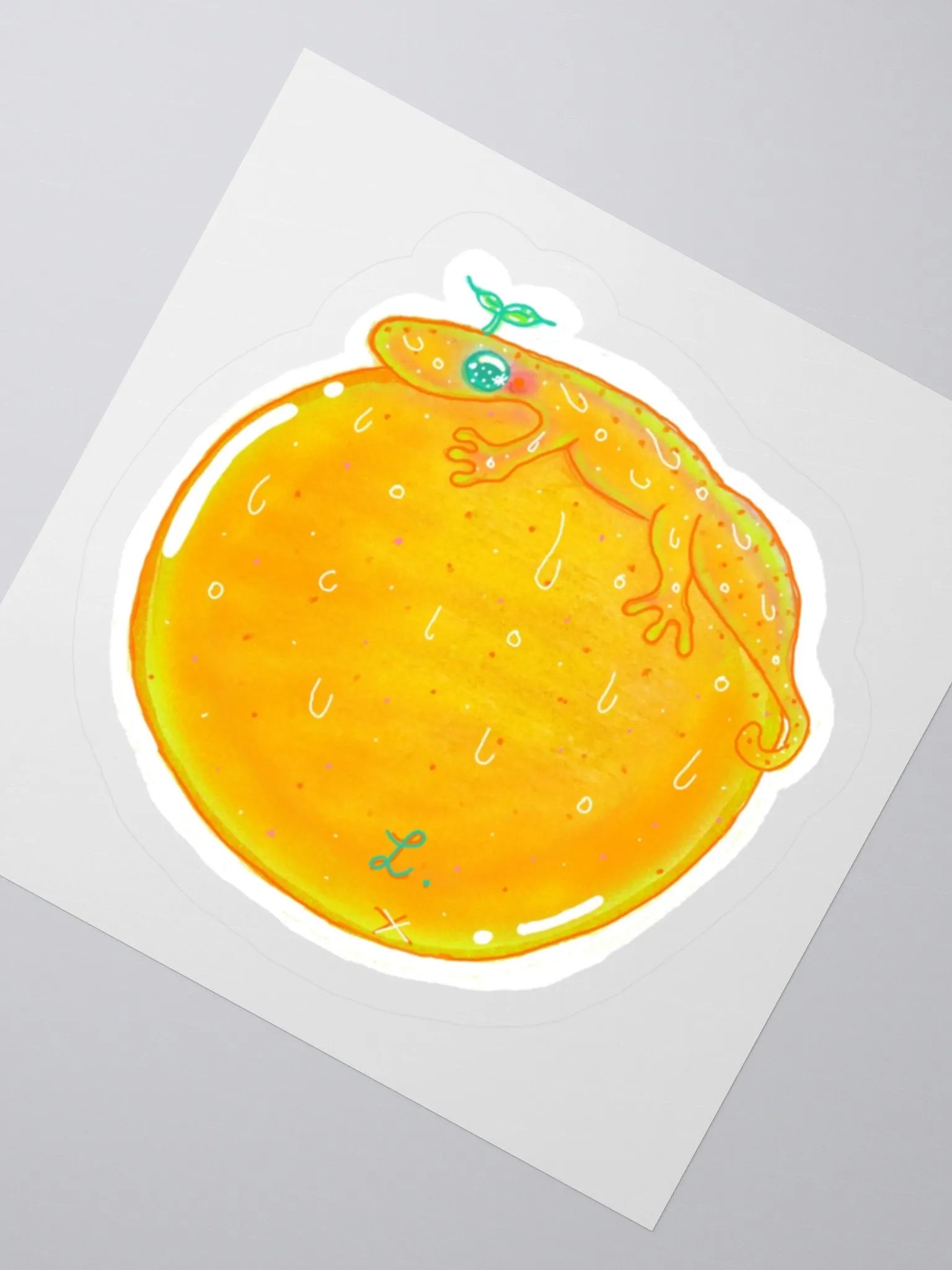 Orange Gecko Sticker product image (4)