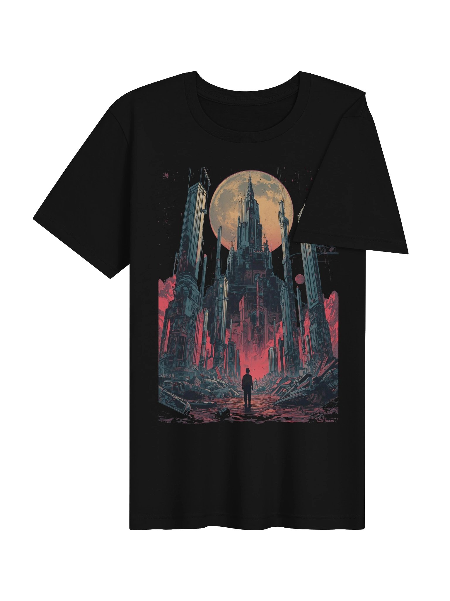 Moonlit Futuristic Ruins Lightweight T-Shirt product image (7)
