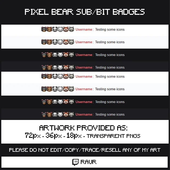 Twitch Pixel Bears - Sub/Bit Badges product image (2)
