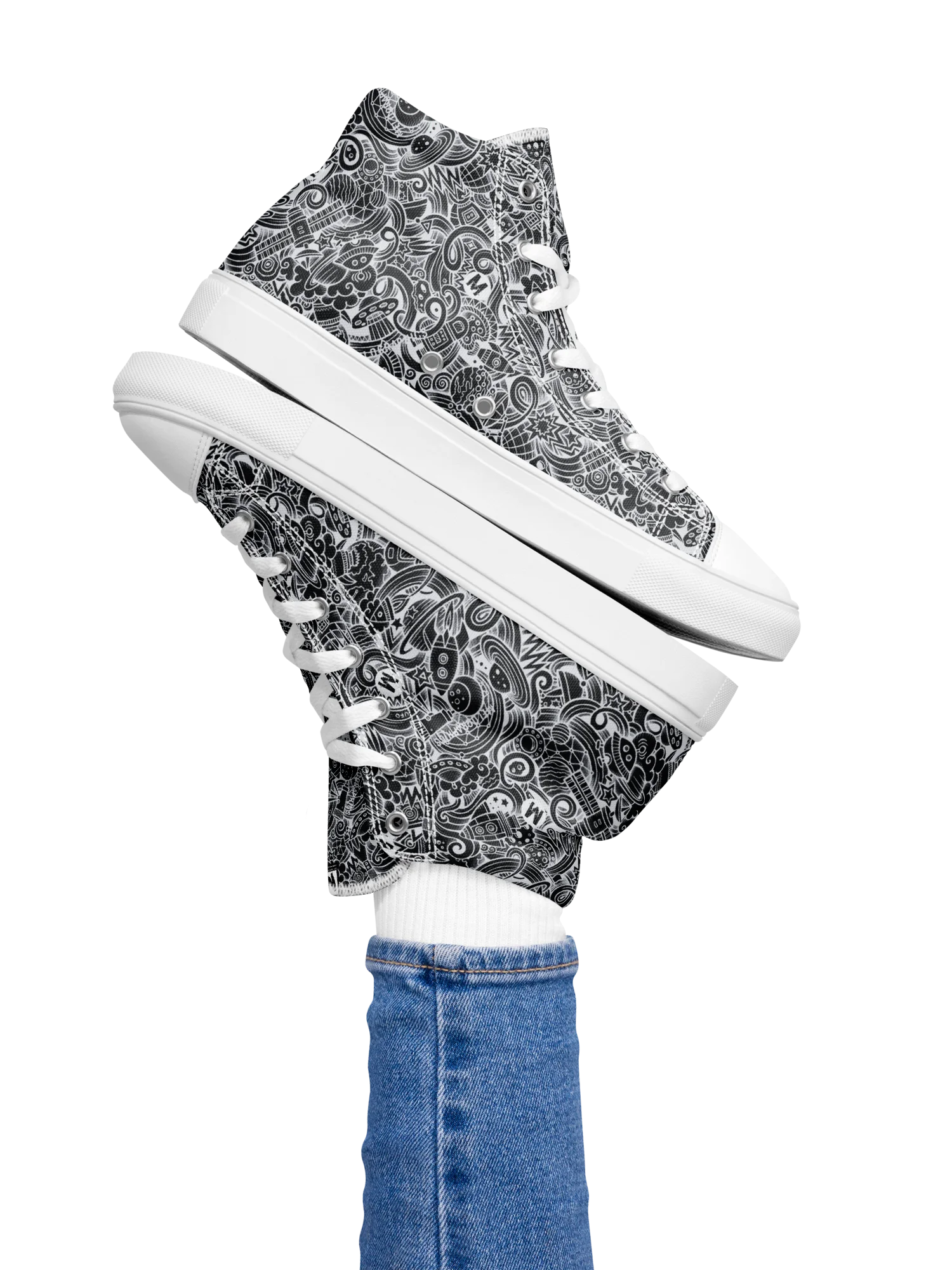 Dark Space Scribble - Women's High Tops | #MadeByMELO product image (3)