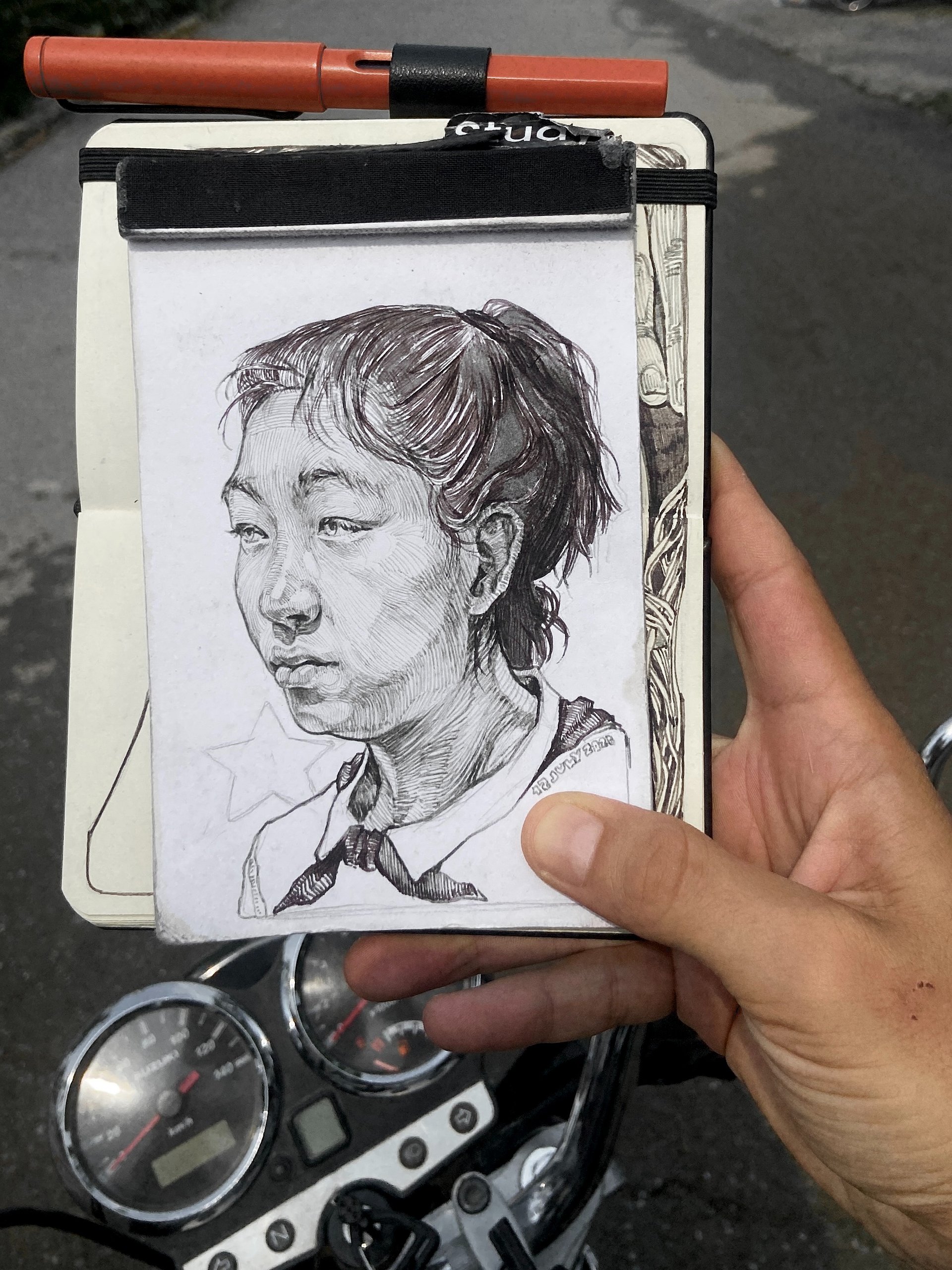 "Smoke of Hanoi" original A6 sketch 5 pcs (free shipping) product image (4)