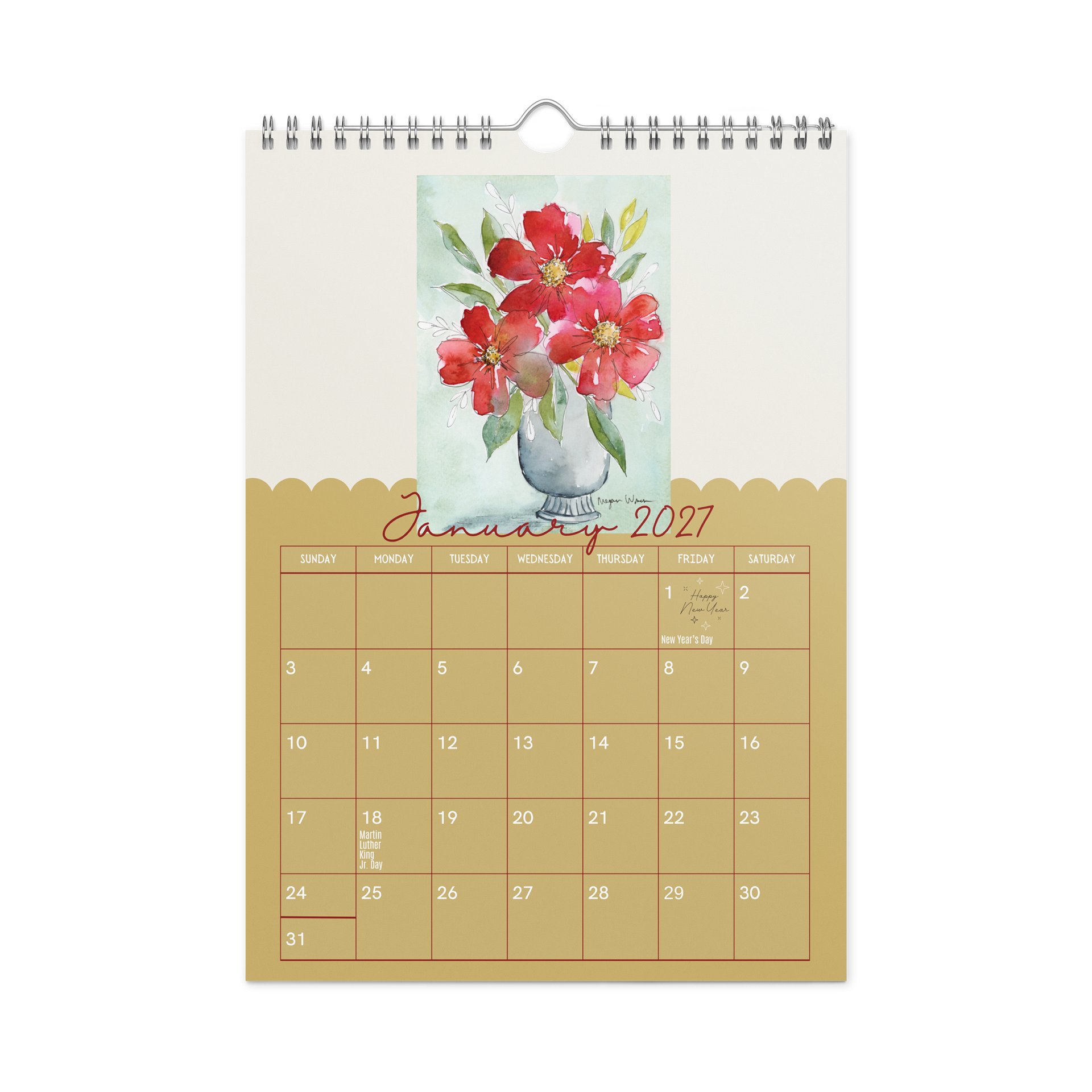 Bloom Through the Seasons: A Watercolor Calendar (July 2026 - June 2027) product image (7)