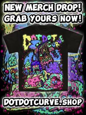 New merch just dropped! Grab yours now at dotdotcurve.shop Art by @fluffypillarr 