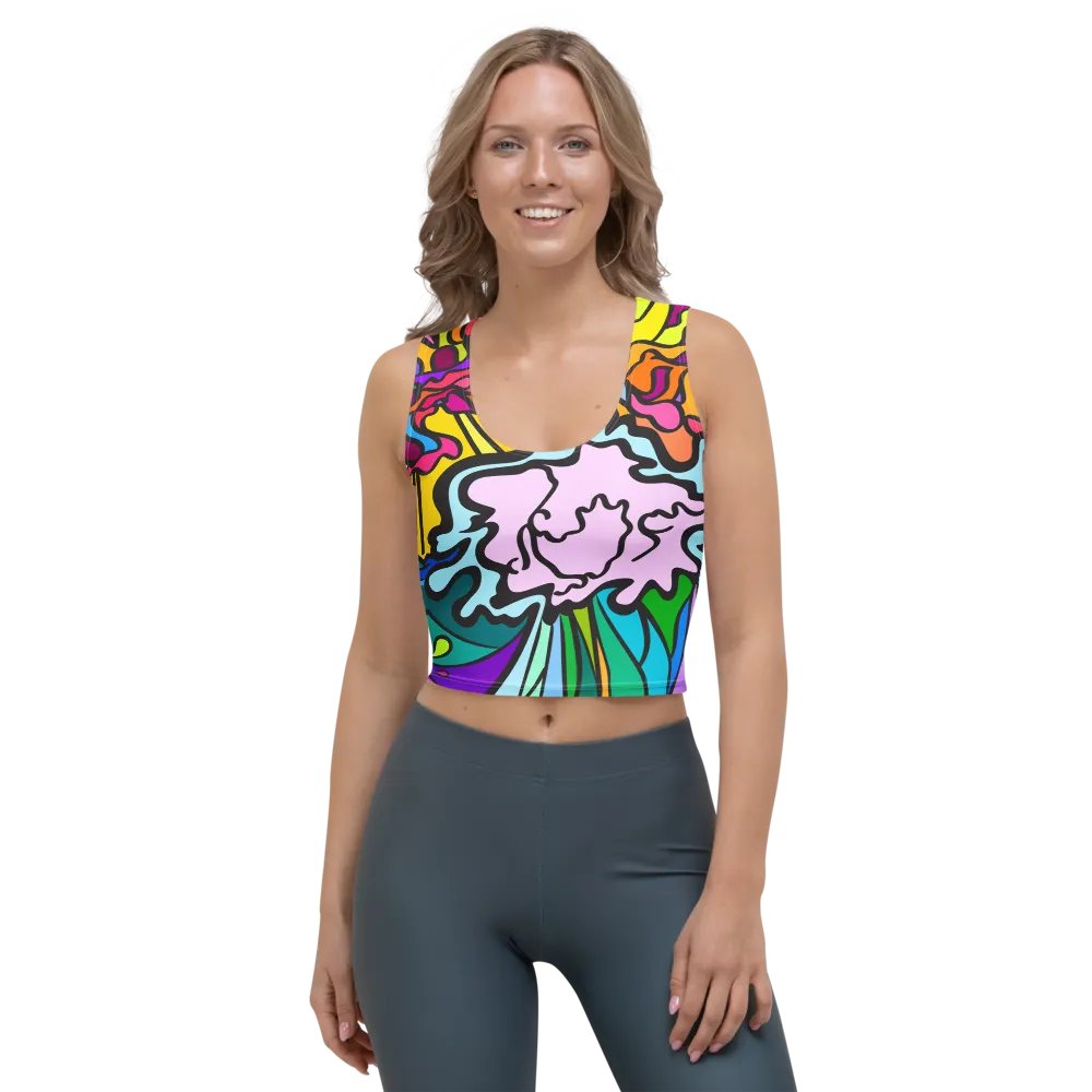Swirling Spectrum Crop Top - Wave at Sunset product image (1)