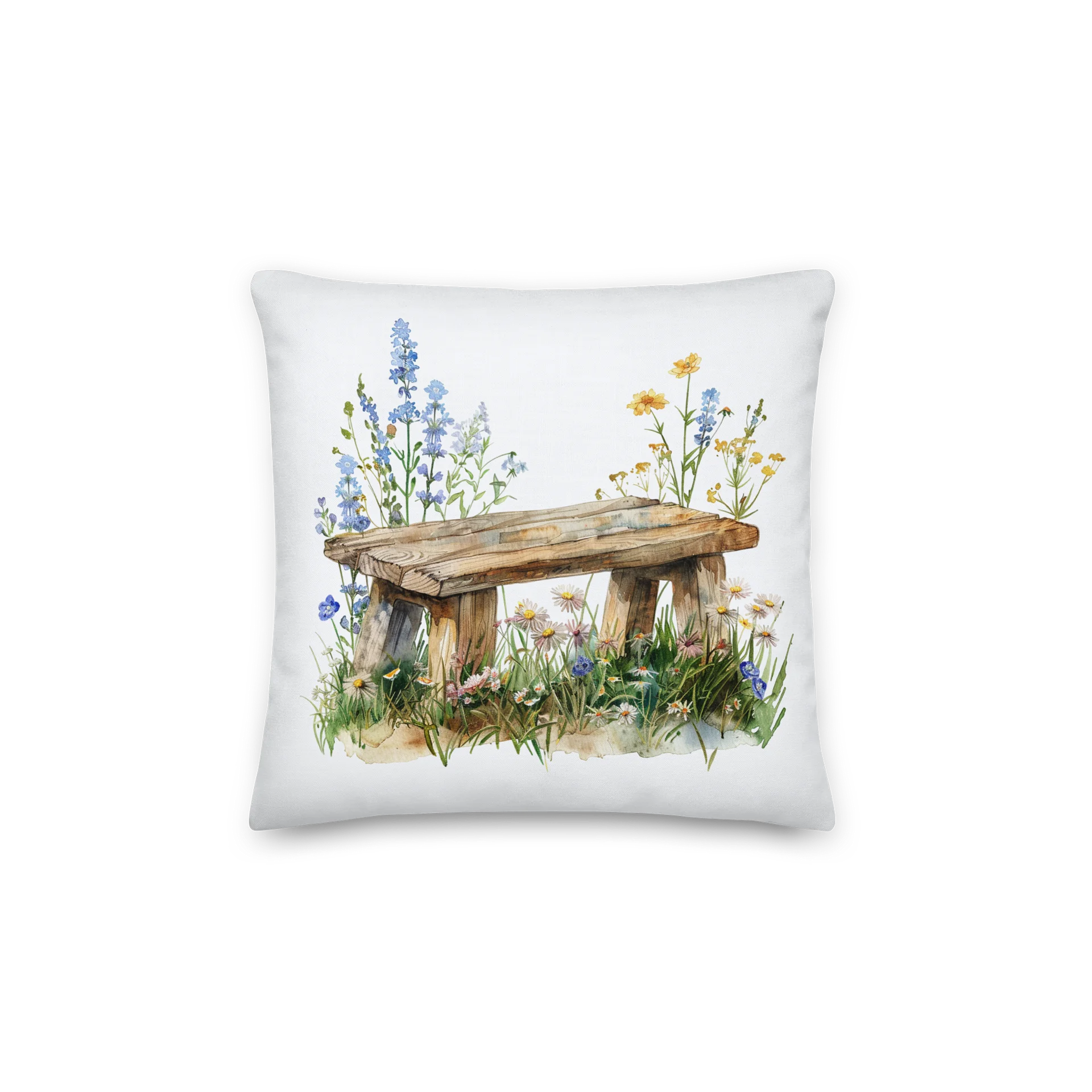 One More Place on the Bench — Two-Sided Summer Squirrel Pillow product image (2)