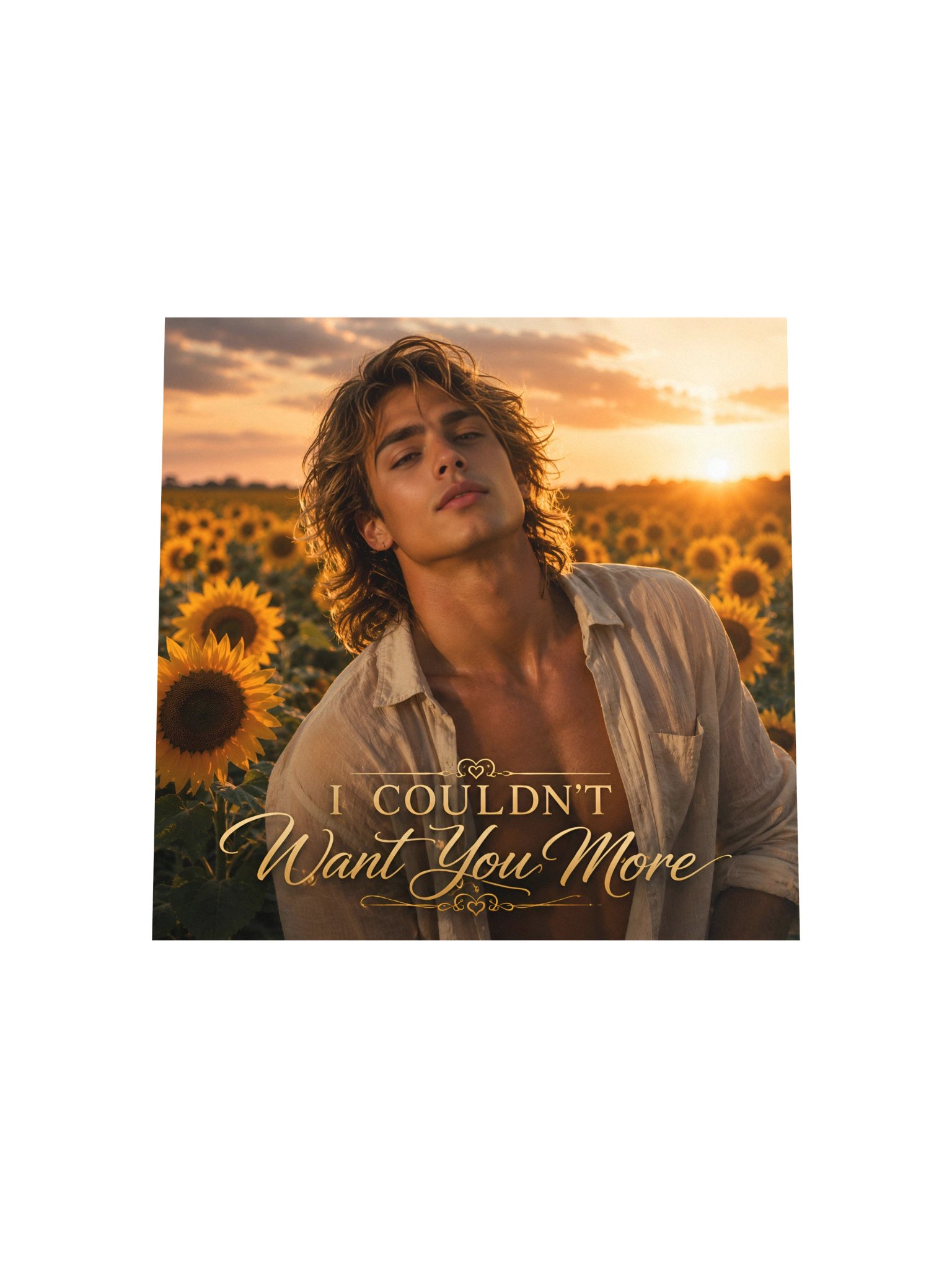 I Couldn't Want You More Romantic Poster | Sunflower Sunset Love Art product image (4)