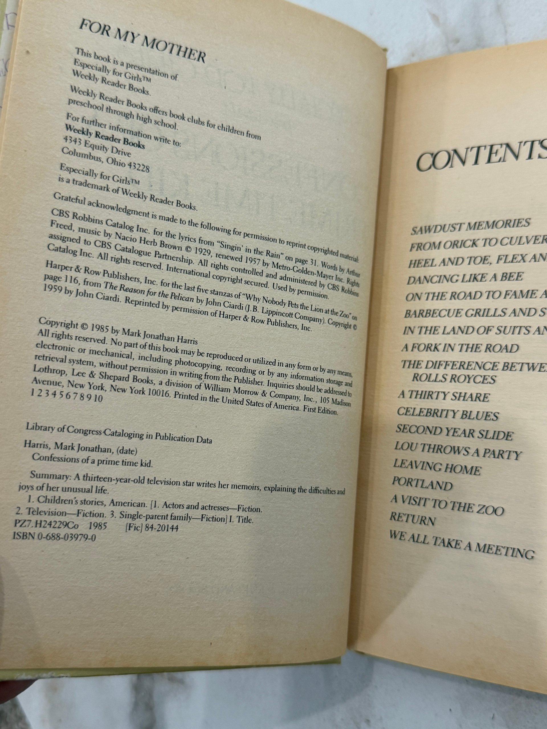 1985 | Confessions of a Prime Time Kid | Mark Jonathan Harris | First Edition Hardcover product image (4)