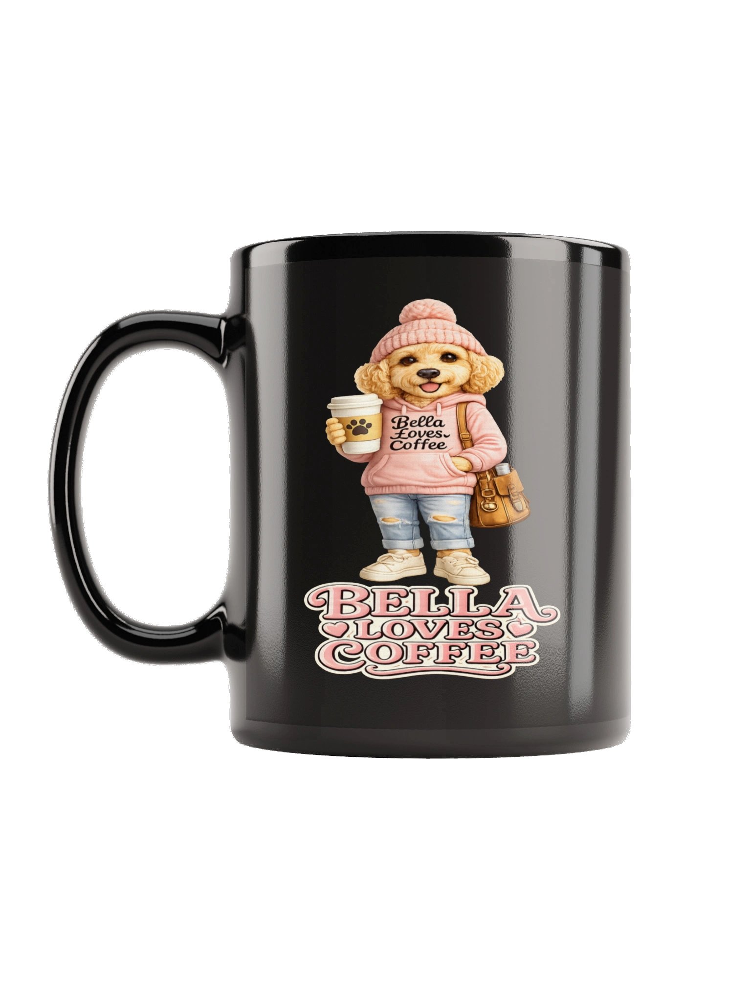 Bella Loves Coffee Mug | Cute Doodle Dog Coffee Cup product image (1)