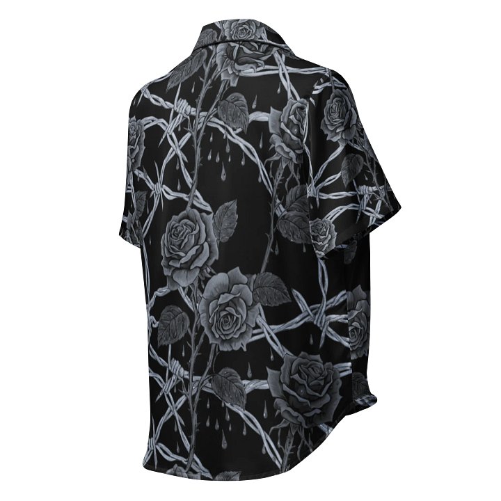 Grayscale Barbed Wire & Rose Pajama Top product image (2)