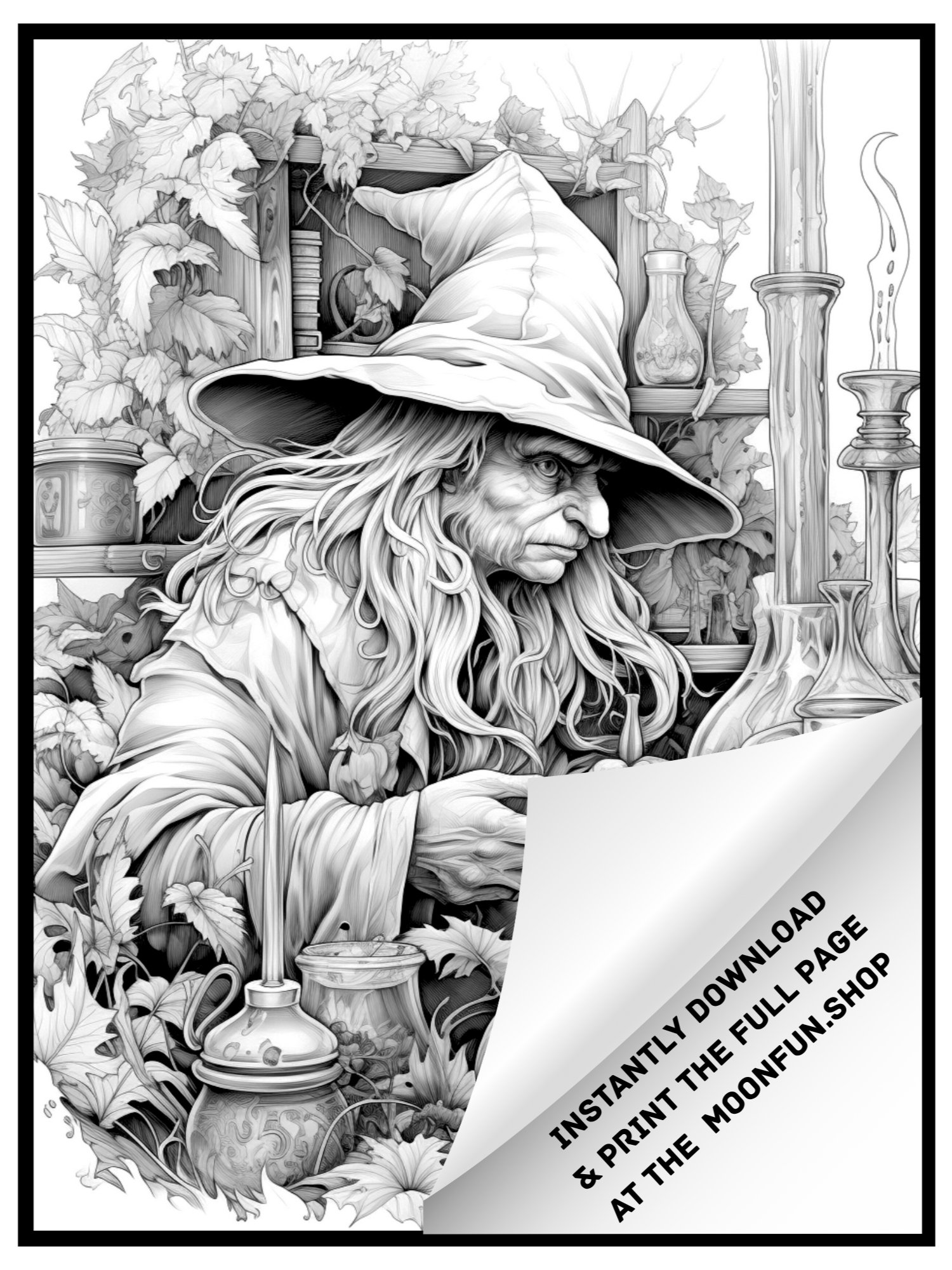 🧙 70 Witches & Haunted Places Halloween Coloring Pages for Teens & Adults product image (6)