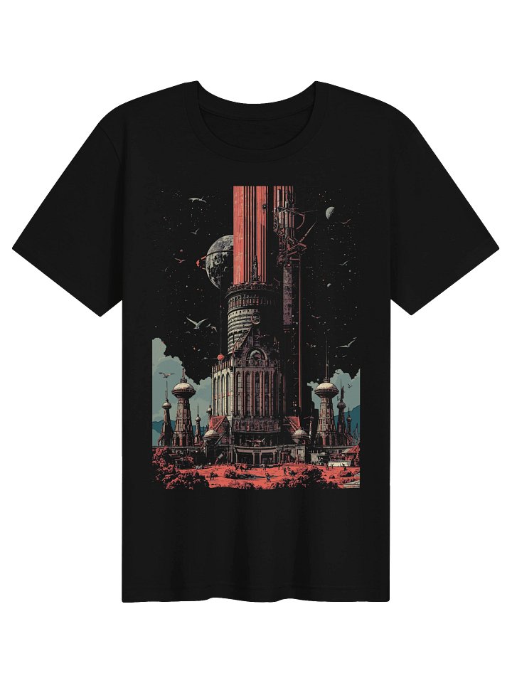 Retro Sci-Fi Tower Spaceport Lightweight T-Shirt product image (1)