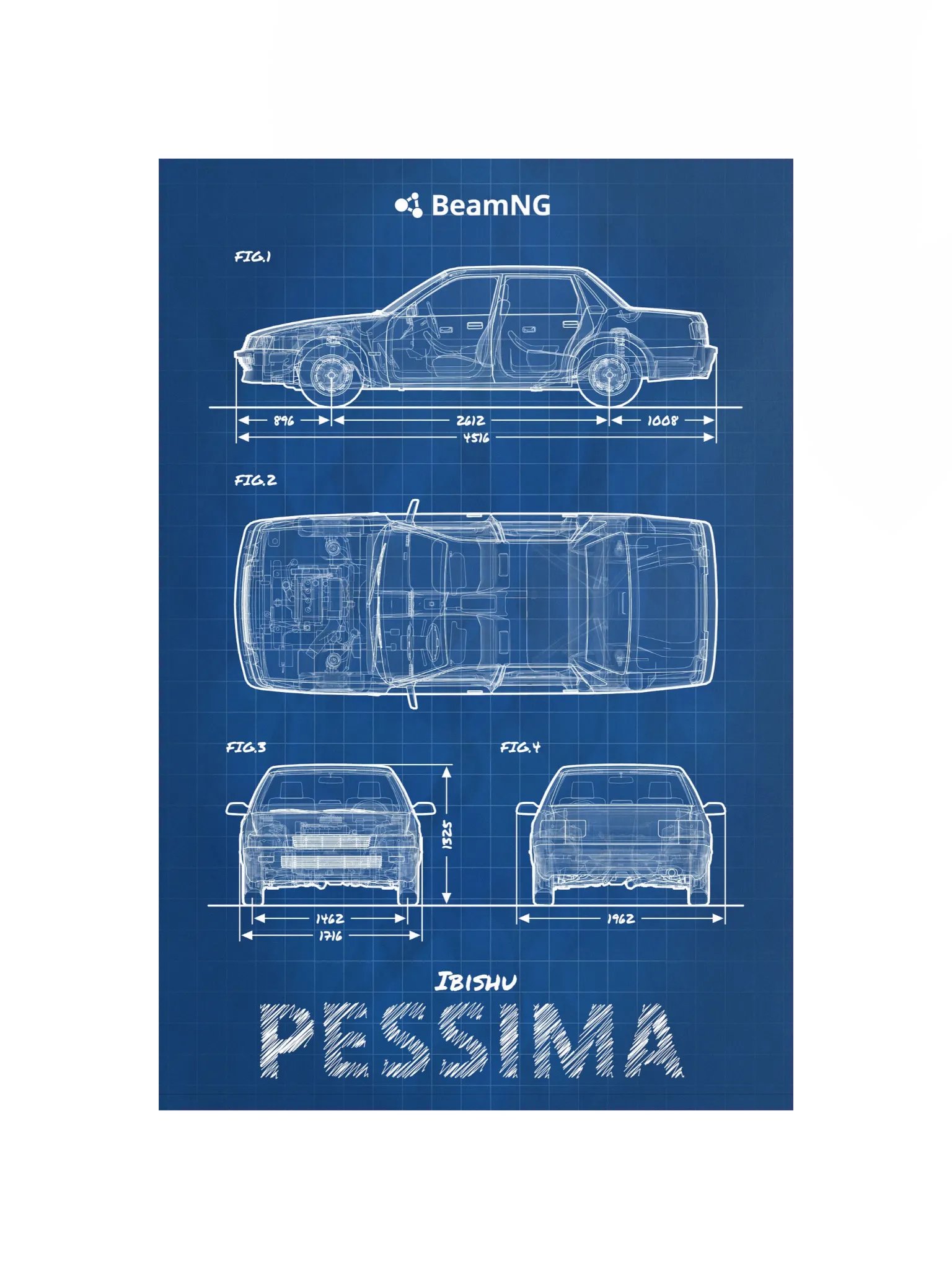 Ibishu Pessima (1988 - 1991) Blueprint Poster product image (2)
