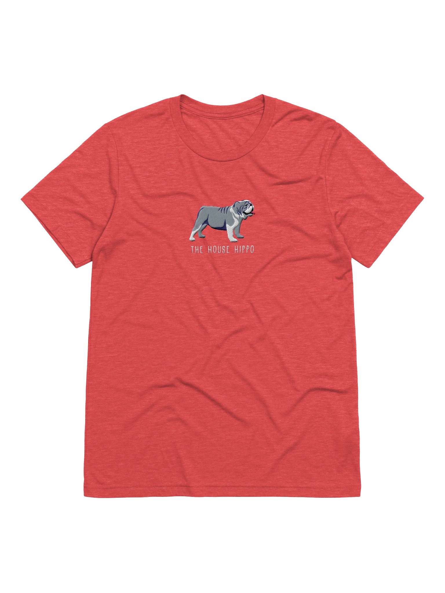 The House Hippo T-Shirt(Embroidered) of an English Bulldog(Blue & White) product image (49)
