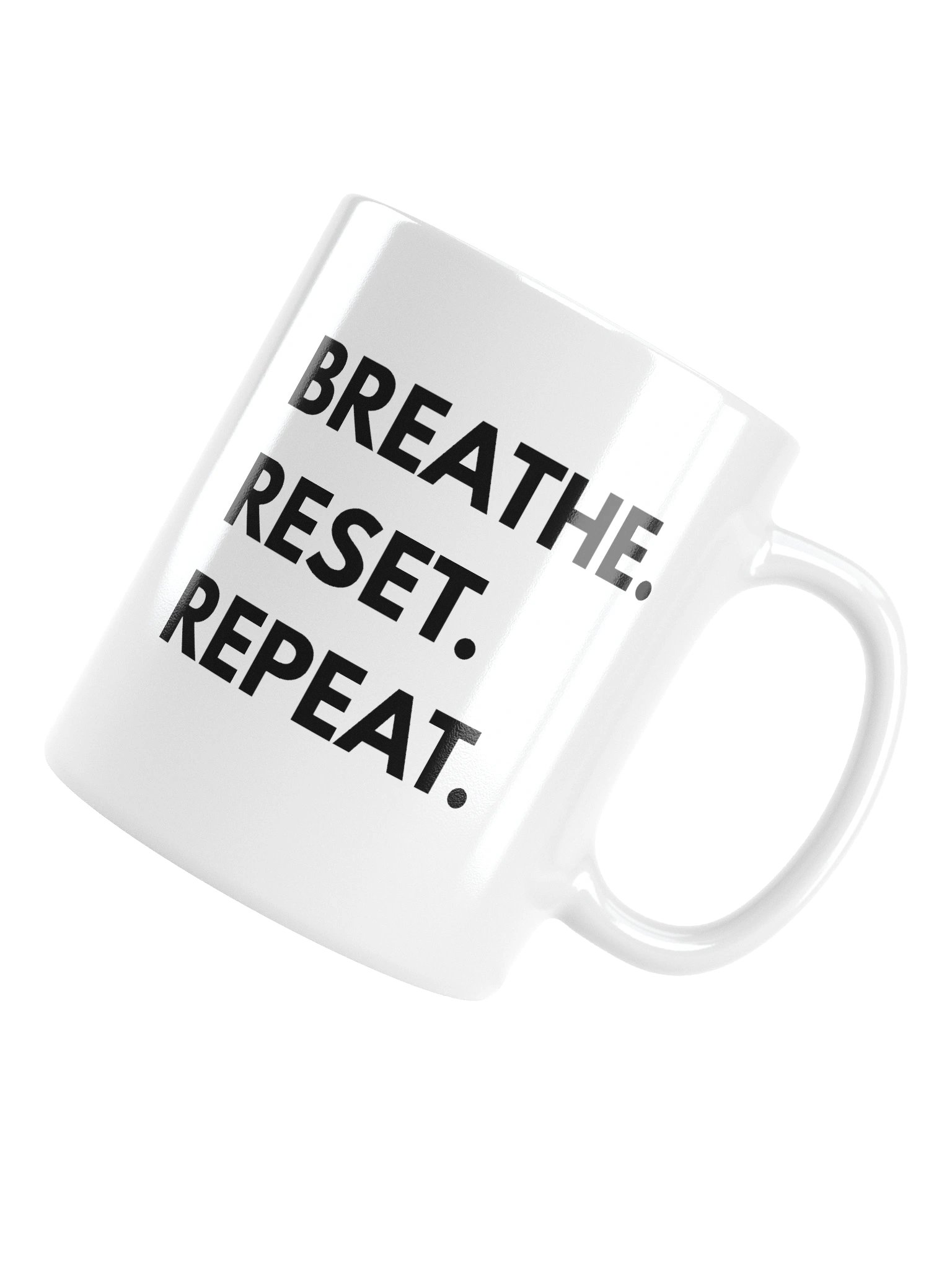 Breathe. Reset. Repeat. — Minimal Quote Mug (White) product image (3)