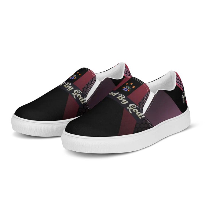BBG Diamond Cross Black and Purple Men's Slip Ons product image (2)