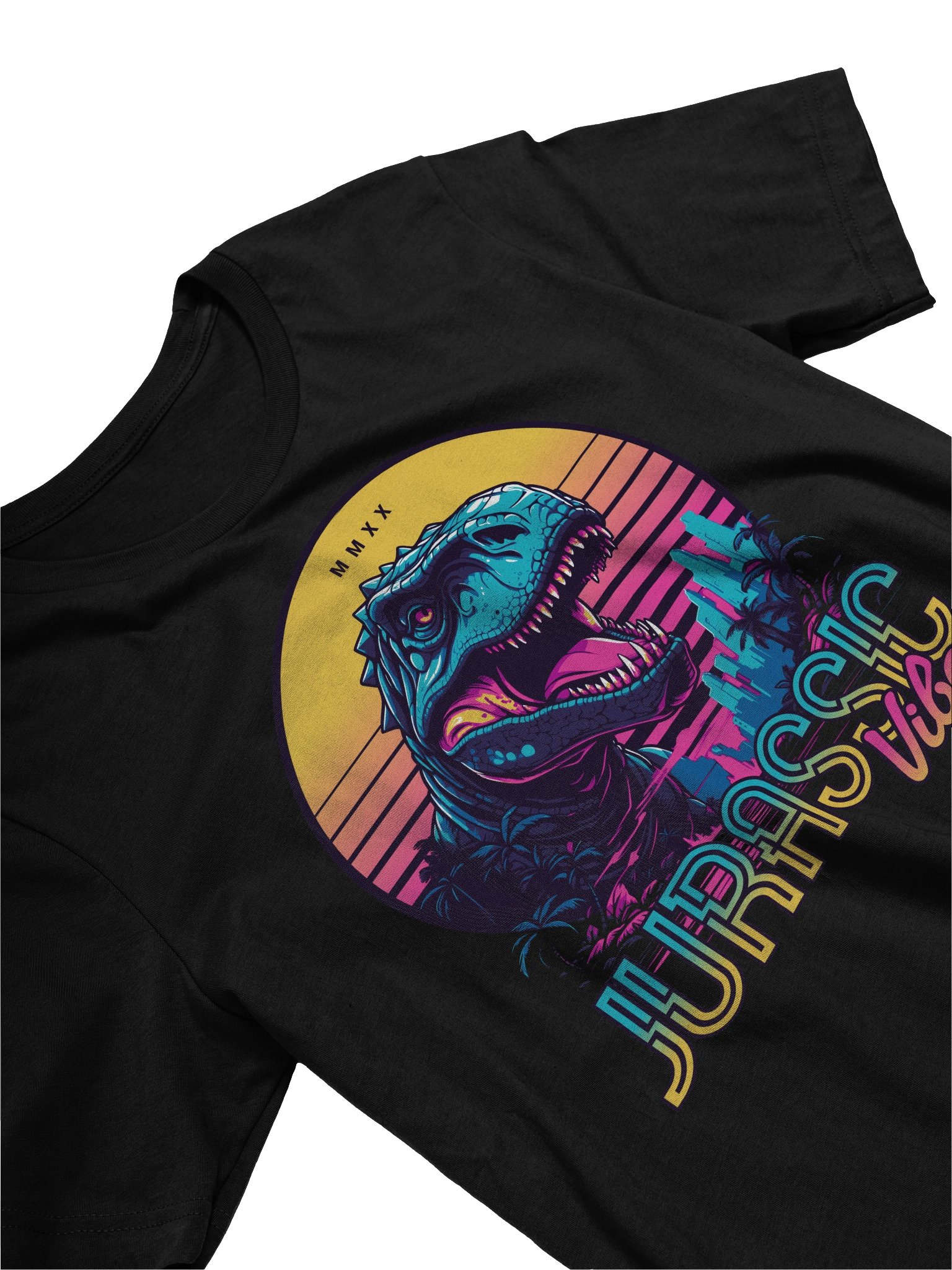 Jurassic Electric T-Rex Sunset Graphic Tee for Dinosaur Lovers product image (21)