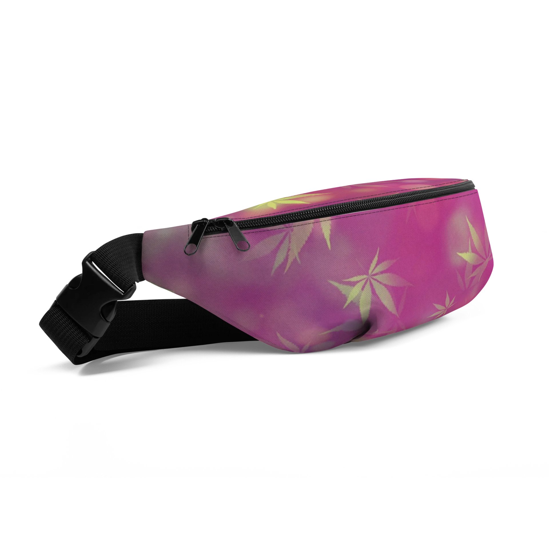 Maroon & Gold Bokeh Cannabis Leaf Pattern Fanny Pack product image (3)