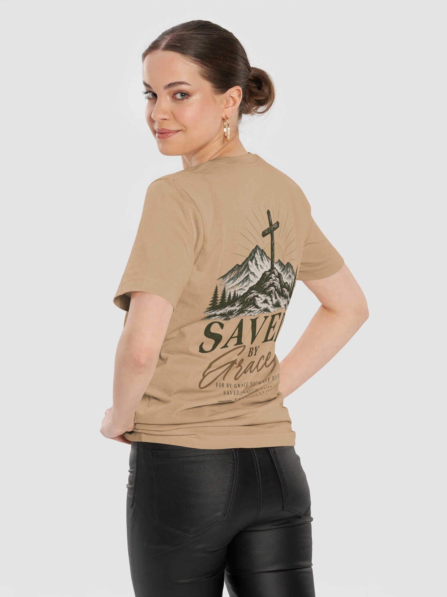 Saved by Grace Premium Unisex Supersoft T-Shirt – Ephesians 2:8 Christian Faith Tee product image (85)