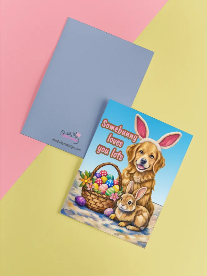 Adorable Happy Dog in Bunny Ears Greeting product image (51)