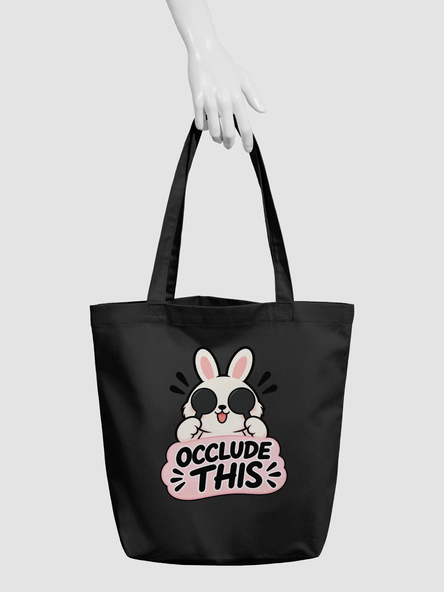 Sleepy Optometrist Occlude This Black Tote product image (2)