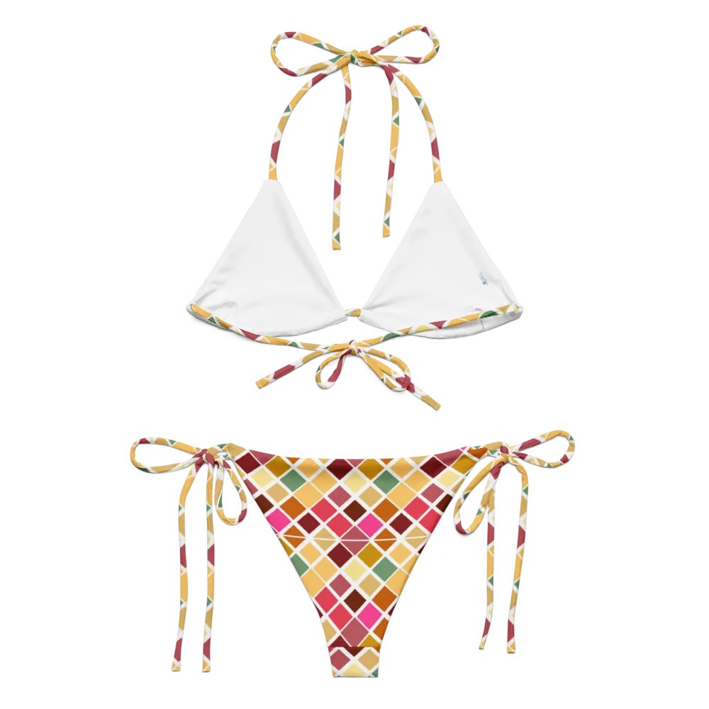 Colorful Square Pattern Design String Bikini - v5 product image (5)