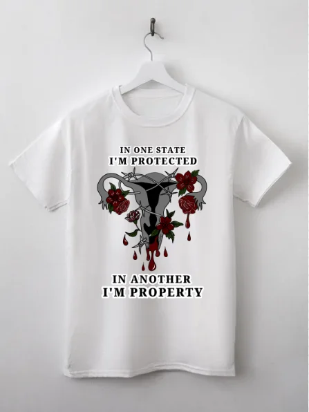 Barbed Wire Uterus Tee – Protest for Right to Bodily Autonomy product image (1)