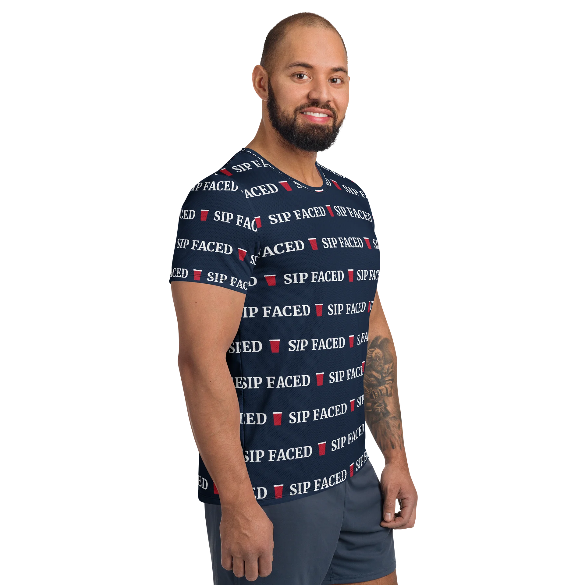 Sip Faced All-Over Athletic Tee - Navy product image (4)