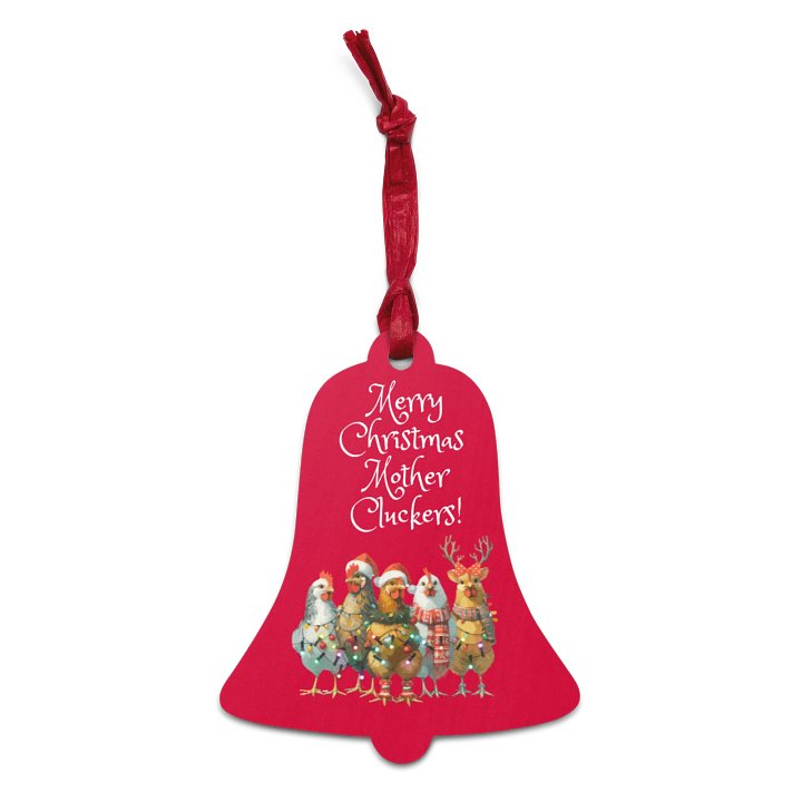 Christmas Chickens Wooden Bell Ornament product image (1)