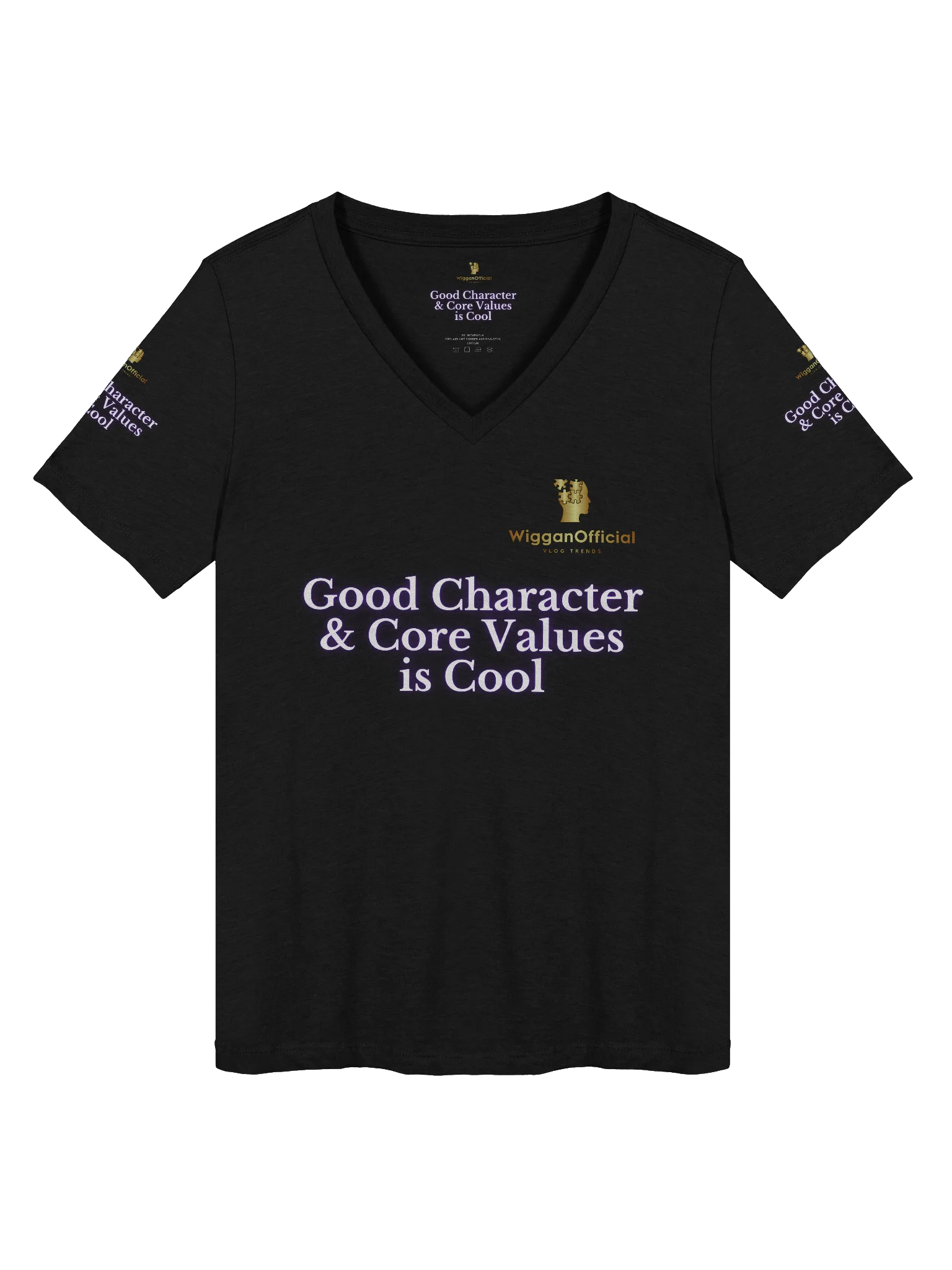 WigganOfficial “Good Character & Core Values is Cool” Women's Relaxed V-Neck T-Shirt product image (1)
