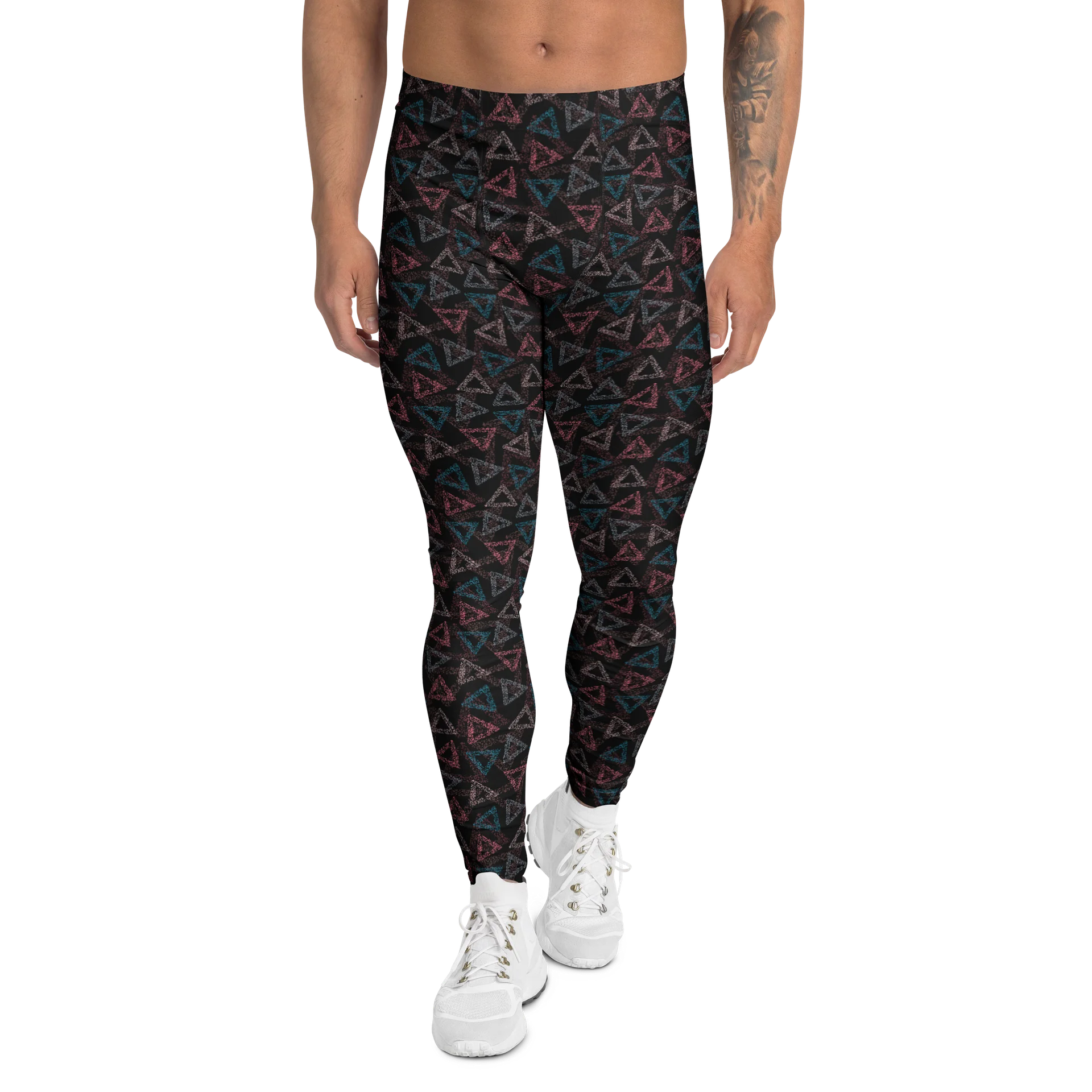 Colorful Rainbow Triangles Men’s Leggings product image (1)