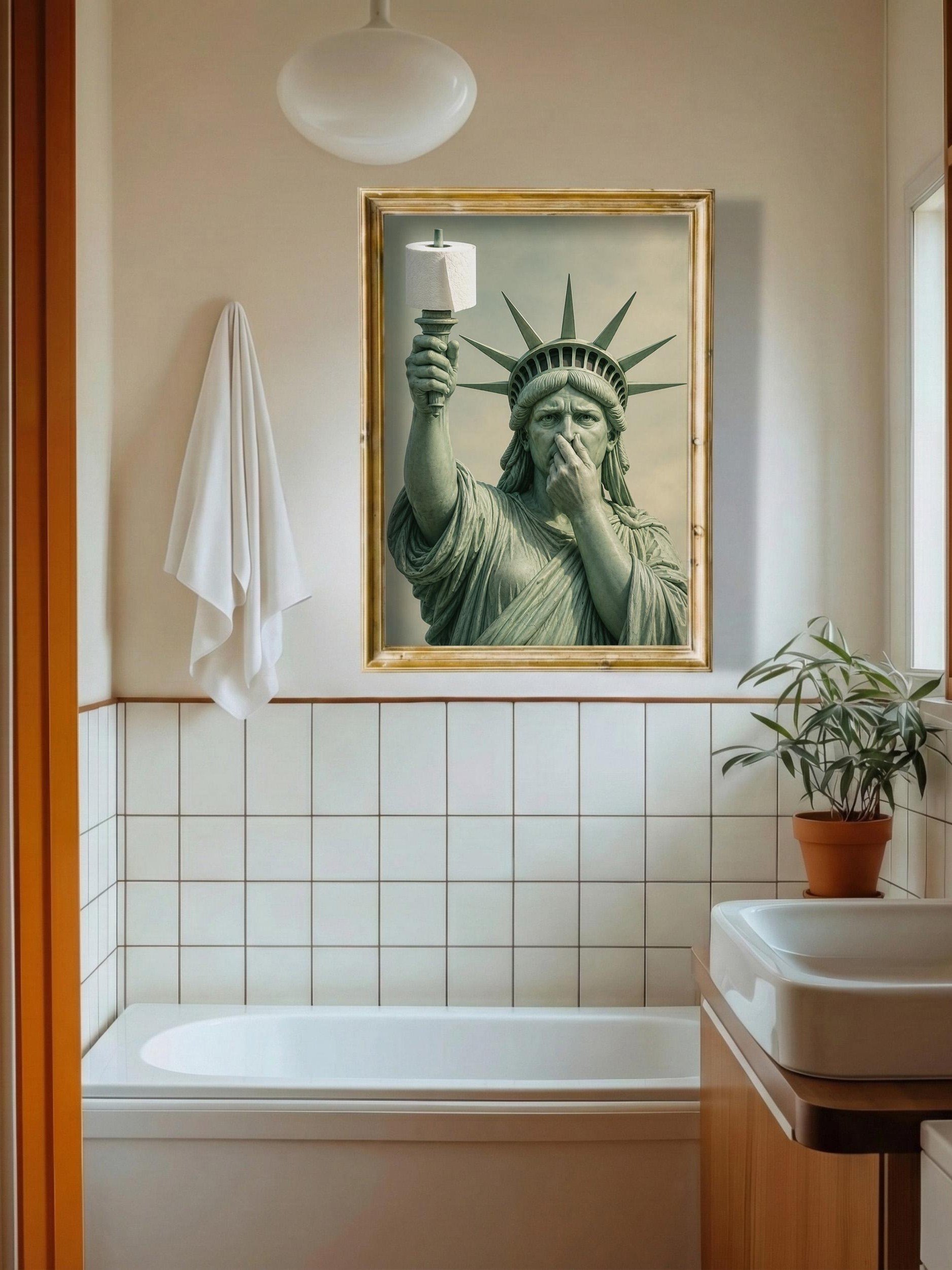 Statue of Liberty Bathroom Art, Funny Toilet Paper Print product image (4)