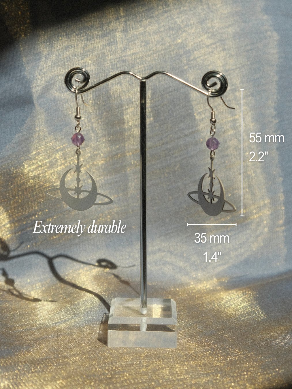 Amethyst Saturn Earrings product image (6)