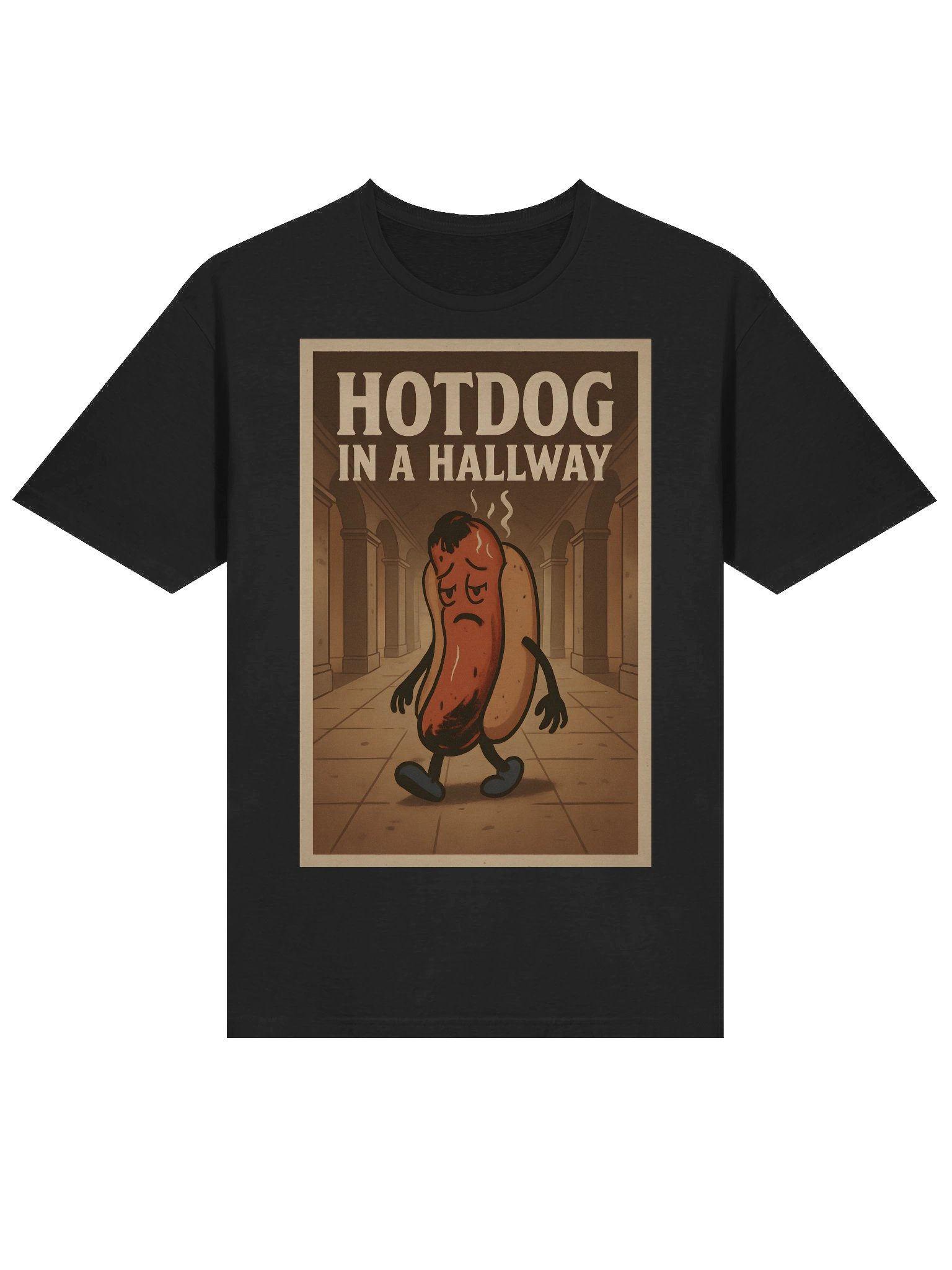 🔥 Hotdog in a Hallway T-Shirt – Funny Burnt Hotdog Meme Tee product image (3)