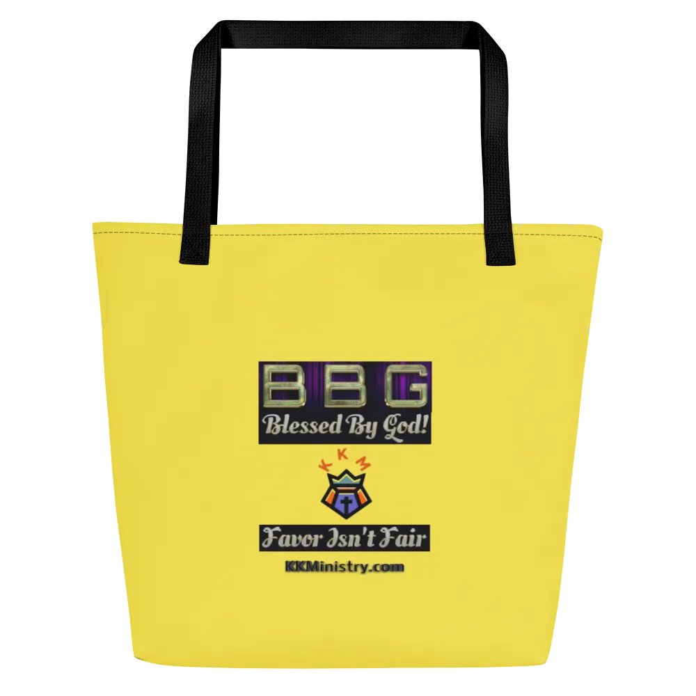 Yellow with Stripes BBG Tote Bag with Pocket product image (1)