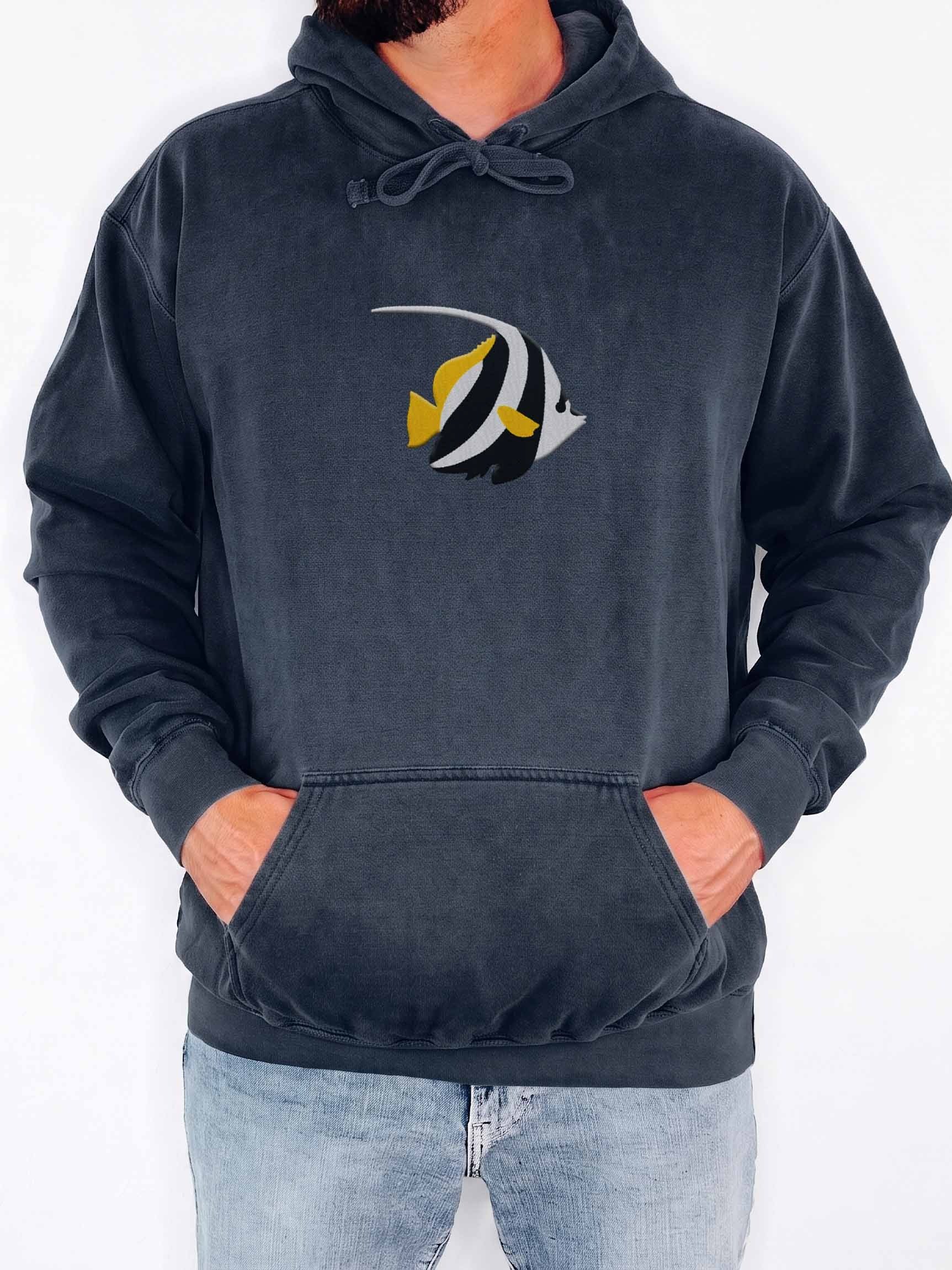 Bannerfish Embroidered Hoodie | Saltwater Reef Aquarium & Ocean Lover Apparel product image (2)