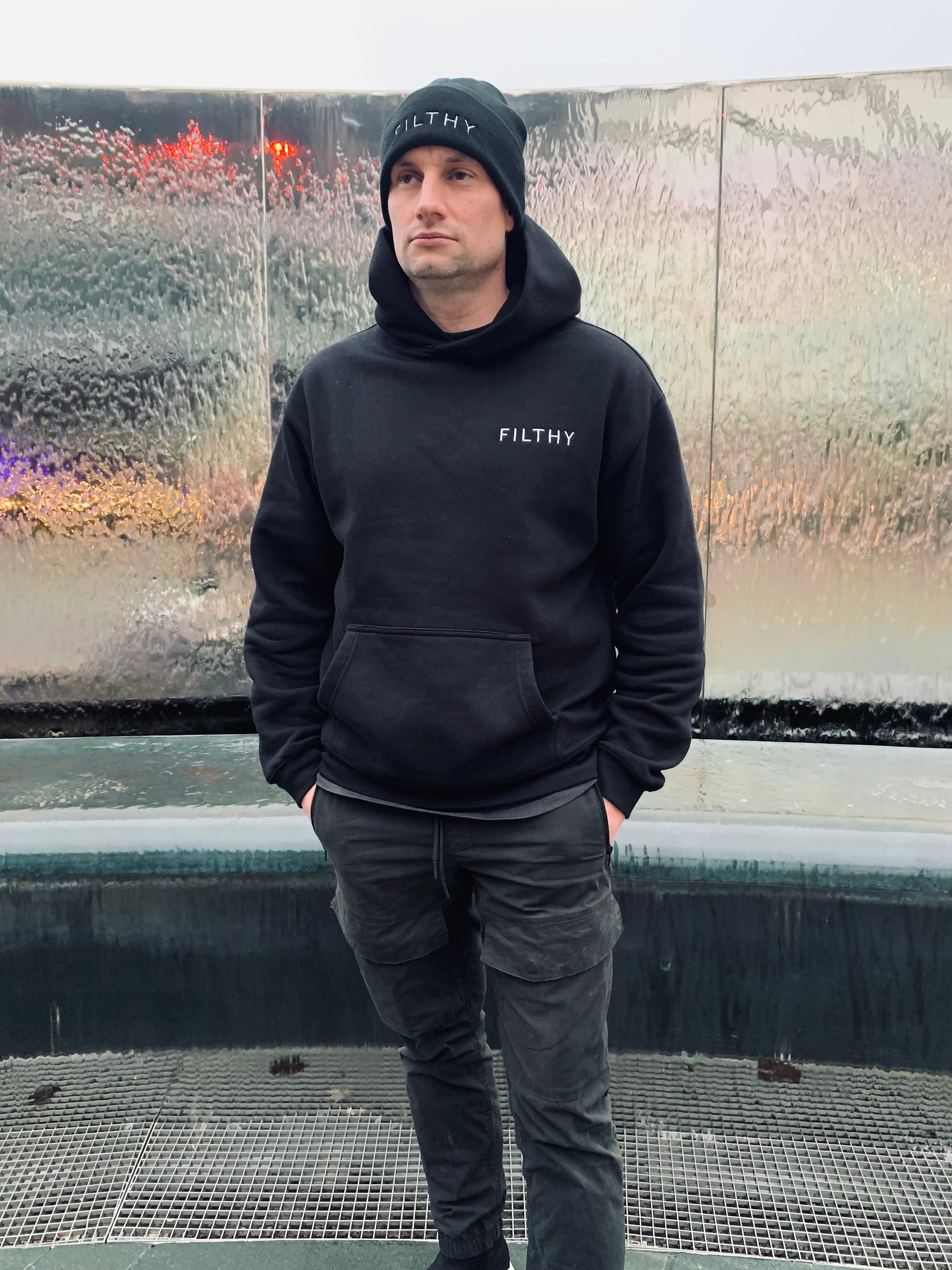 Embroidered Essential Hoodie Black product image (5)