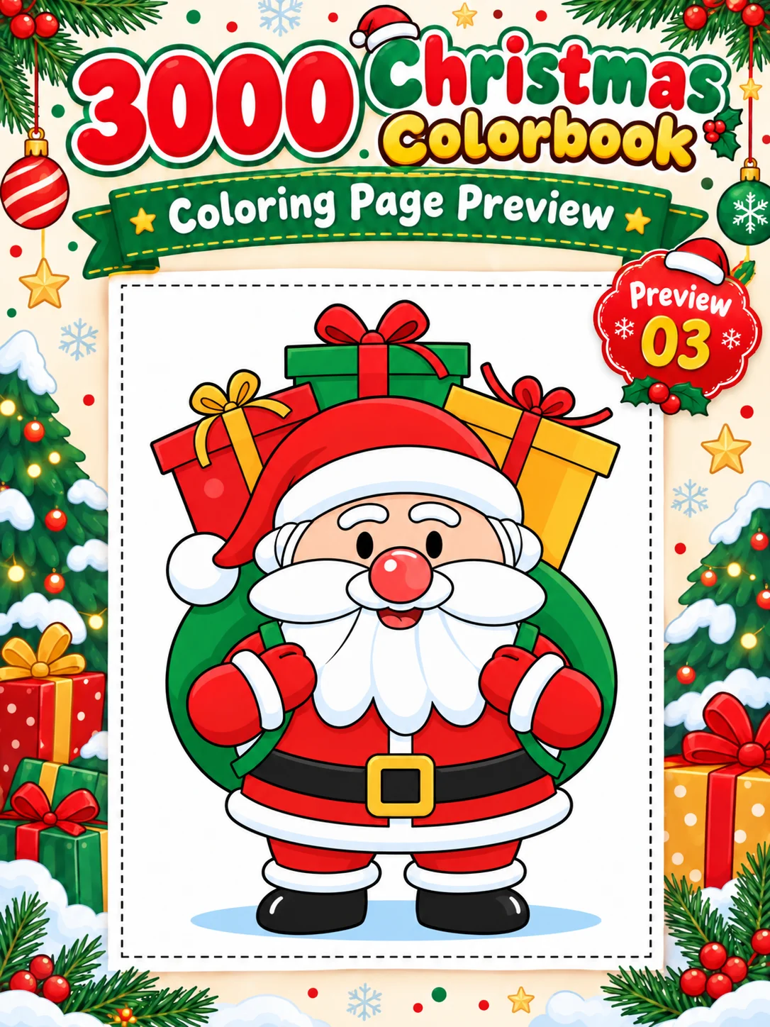 Free Download: 3000+ Christmas Coloring Book for Kids & Toddlers – Instant Printable Holiday Coloring Pages (PDF) product image (3)
