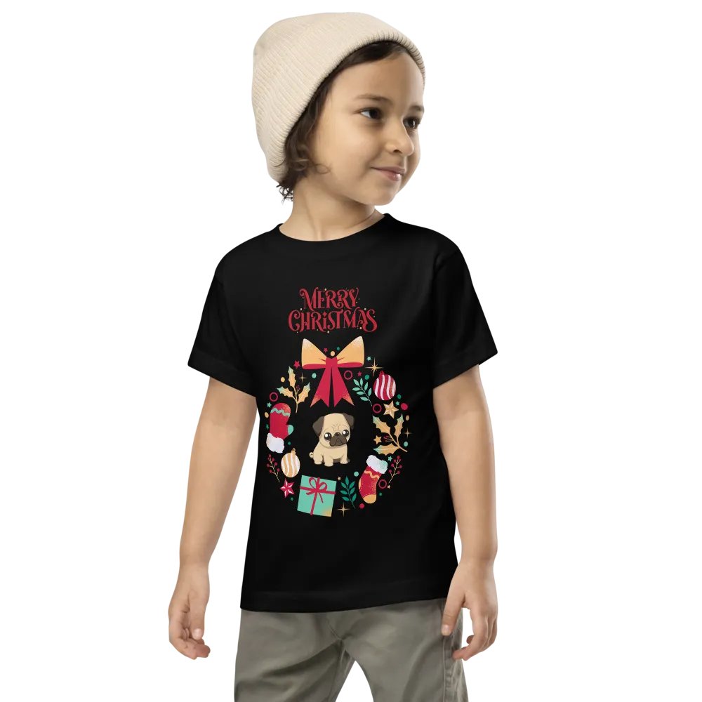 Merry Christmas Pug Festive Toddler T-Shirt product image (7)