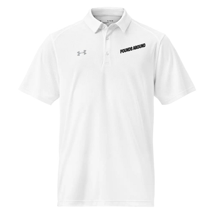 POUNDS AROUND WHITE AND BLACK UNDER ARMOUR POLO SHIRT product image (1)