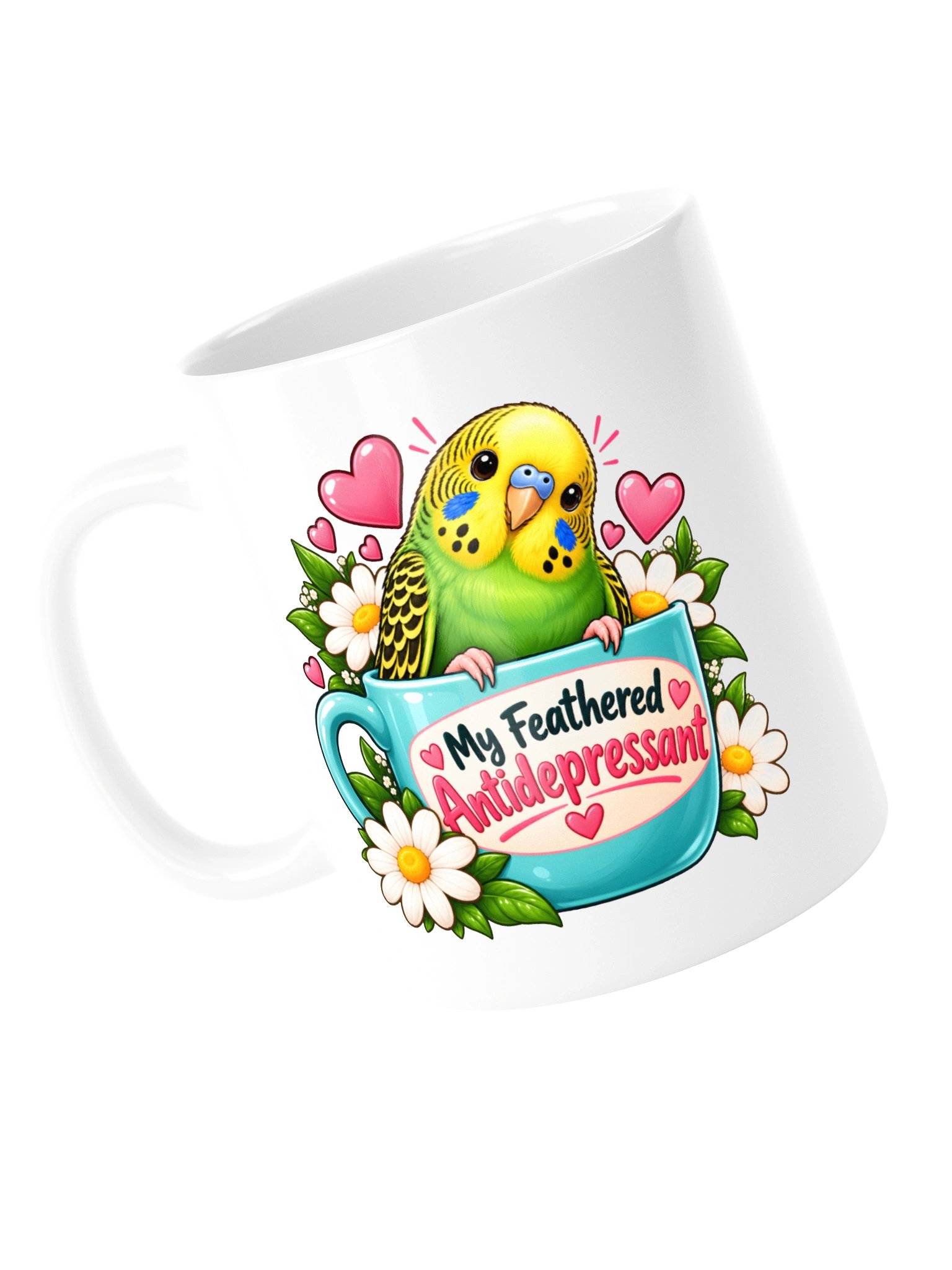 My Feathered Antidepressant – Cute Budgie Mug product image (13)