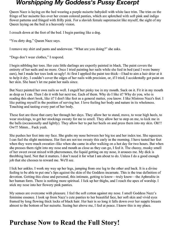 Worshipping My Goddess's Pussy (Real Life Femdom Novella) product image (2)