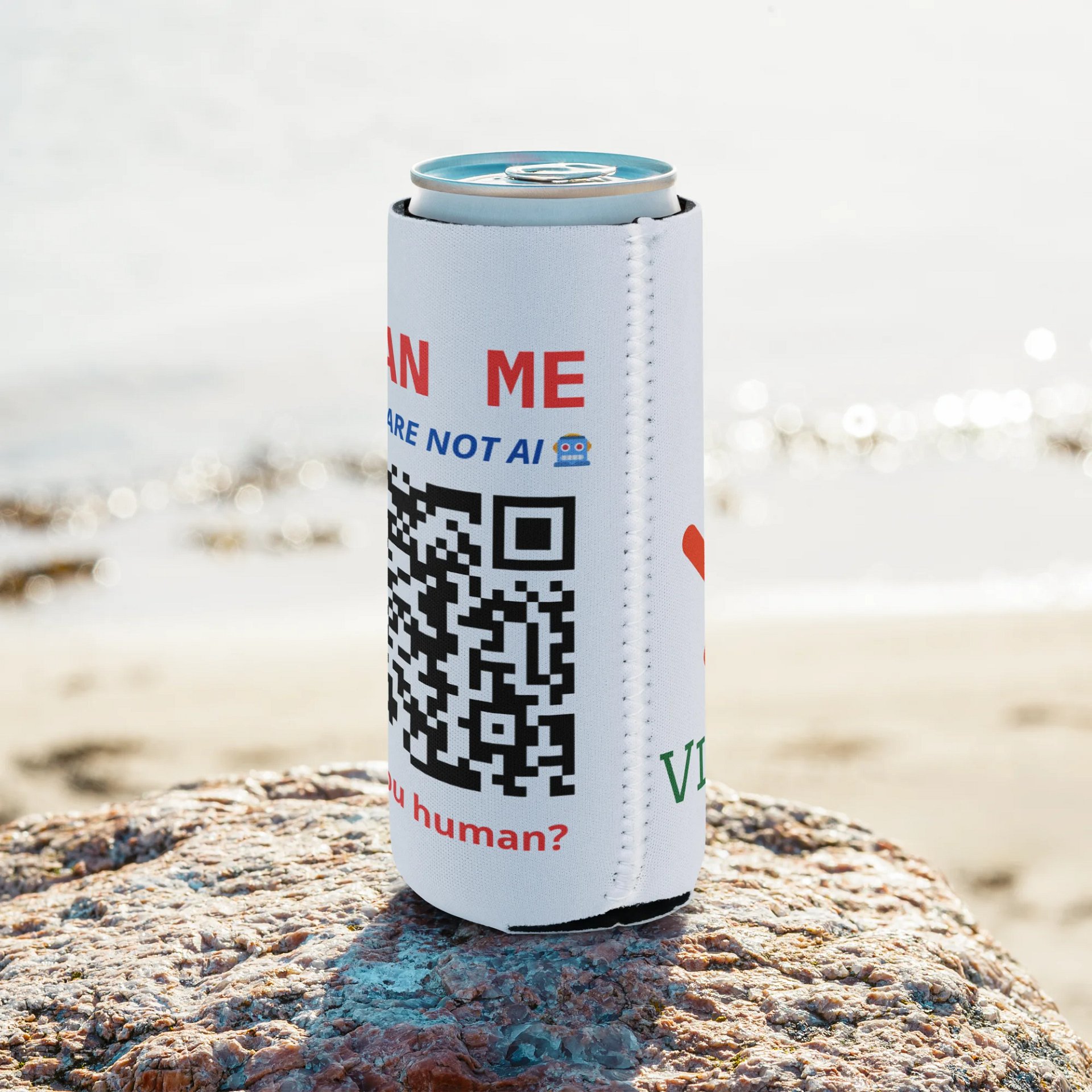AI inspired Can Cooler with QR Code Reward. product image (8)
