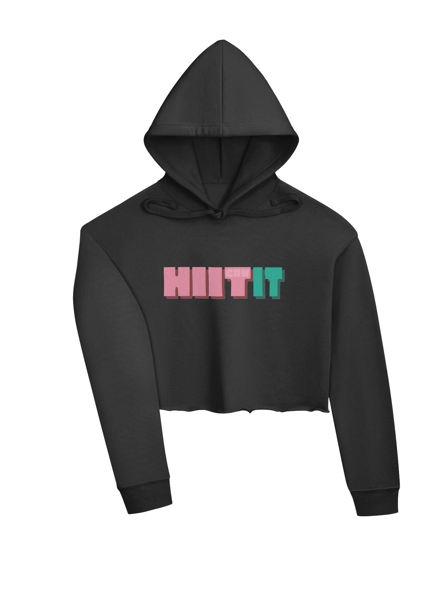 HIIT IT Crop Top Hoodie Black product image (3)