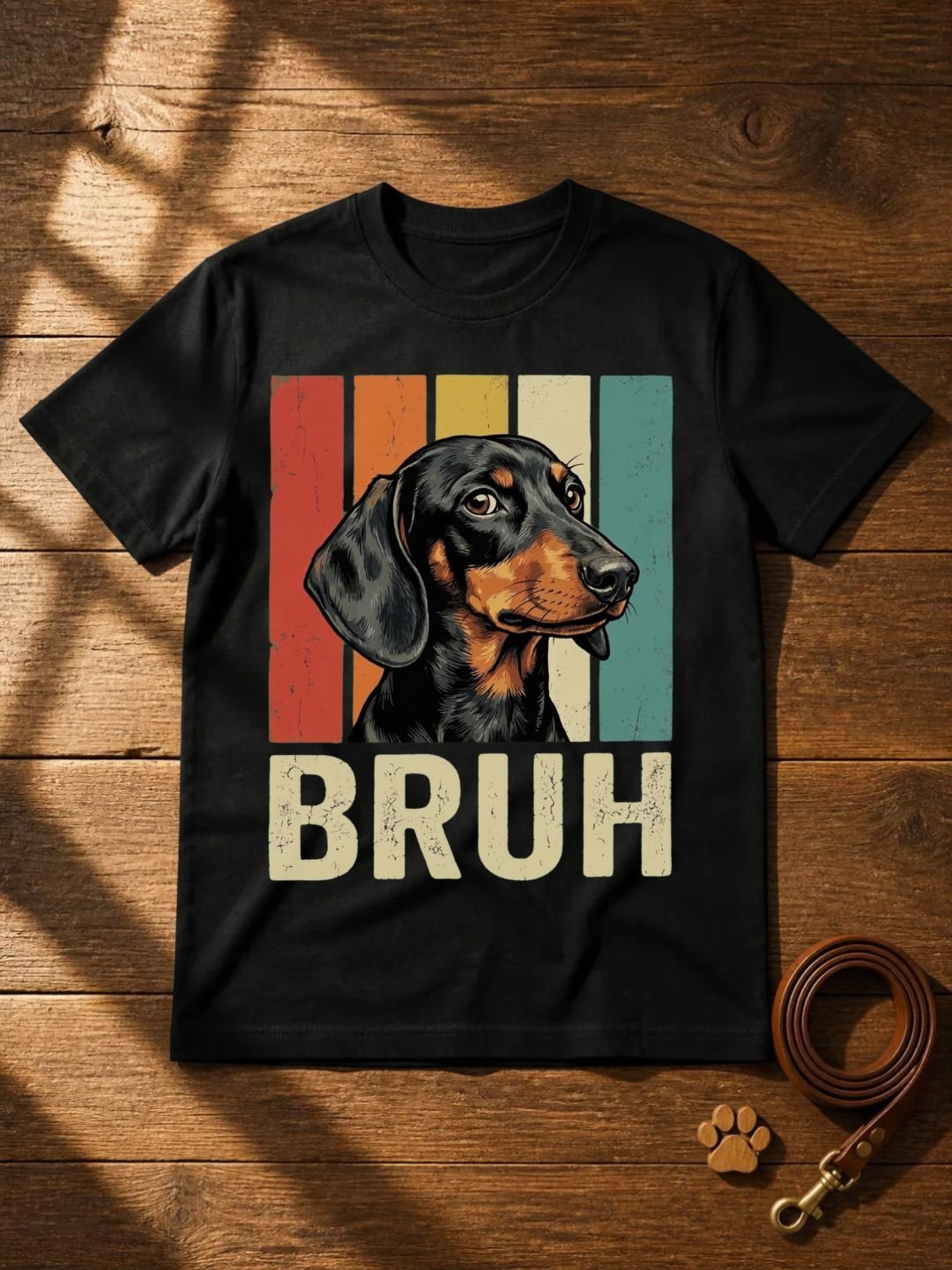Funny Bruh Dachshund T-Shirt - Vintage Retro Wiener Dog Meme Graphic Tee product image (1)