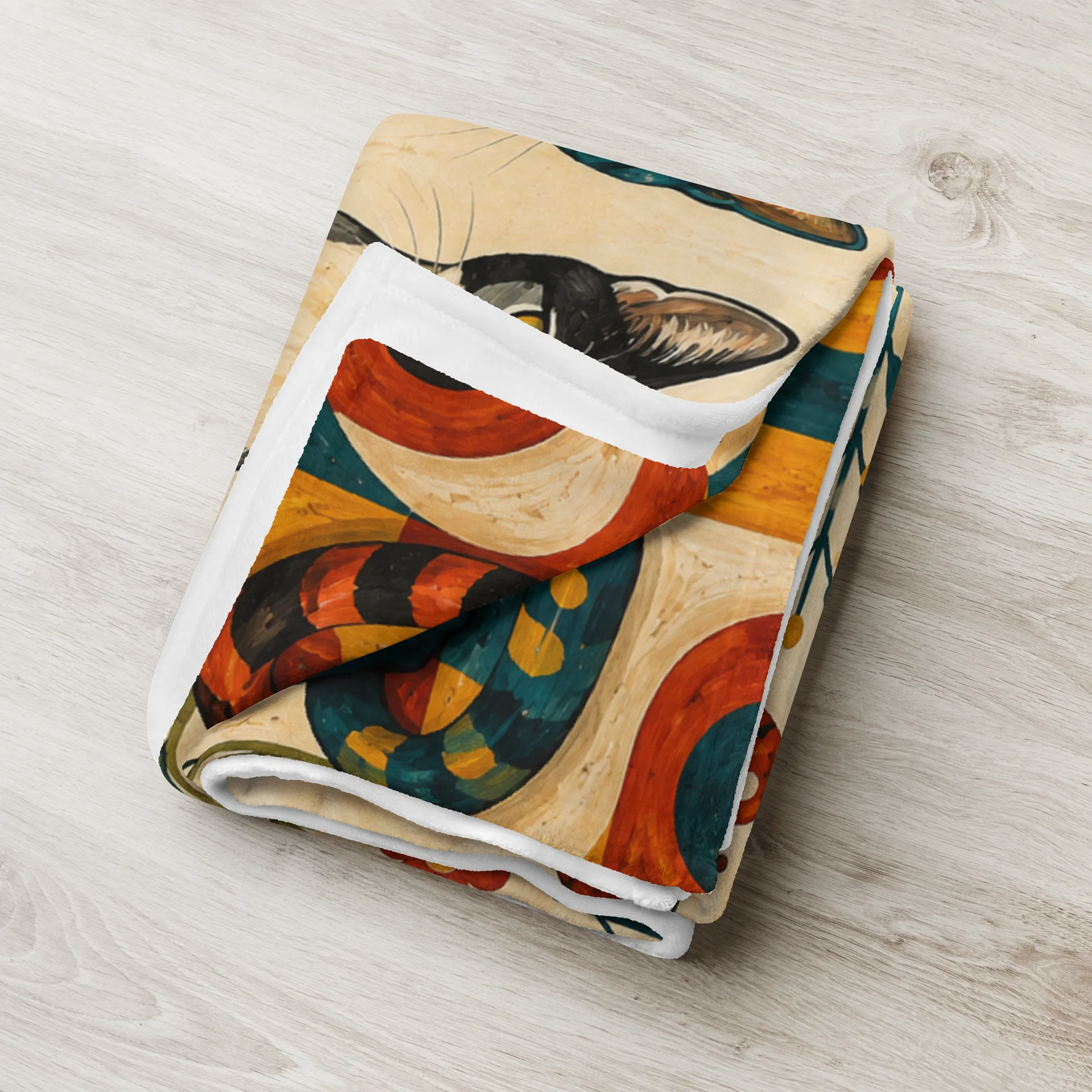 Whimsical Folk-Art Cats Blanket product image (3)
