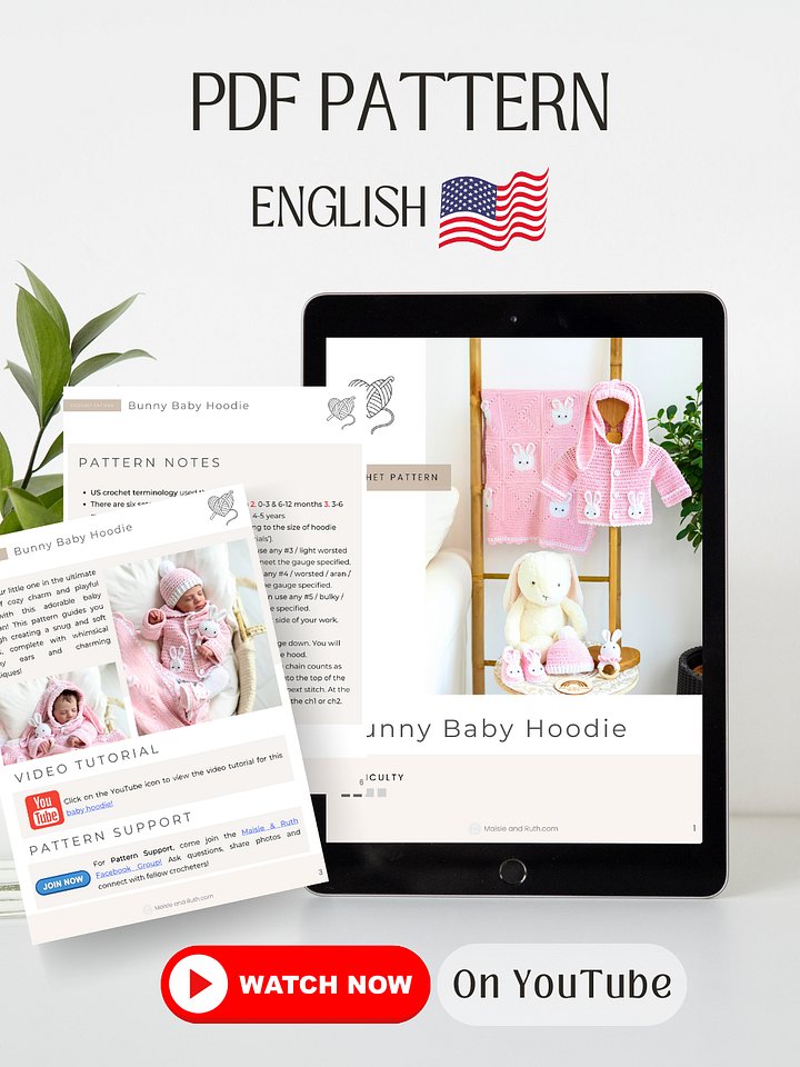 Bunny Baby Hoodie Crochet Pattern product image (2)