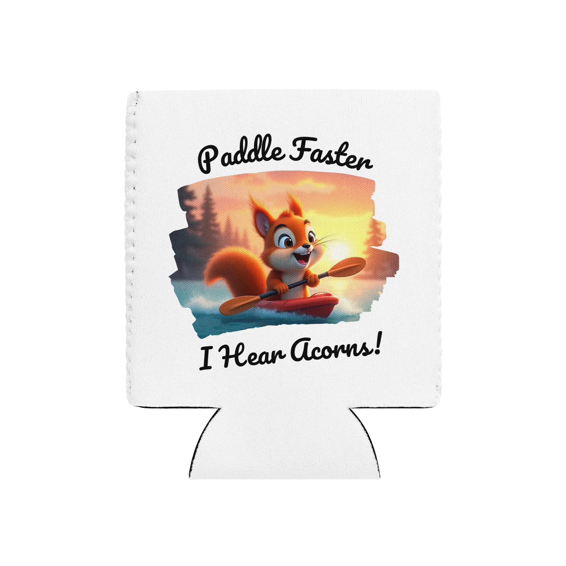 Paddle Faster, I Hear Acorns – Funny Kayaking Red Squirrel Coozie Can Cooler product image (10)