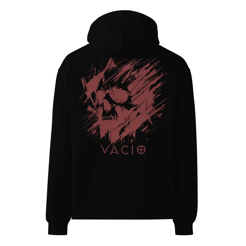 VACIO Abstract Scratch Skull Premium Relaxed Fit Hoodie (RED) product image (5)