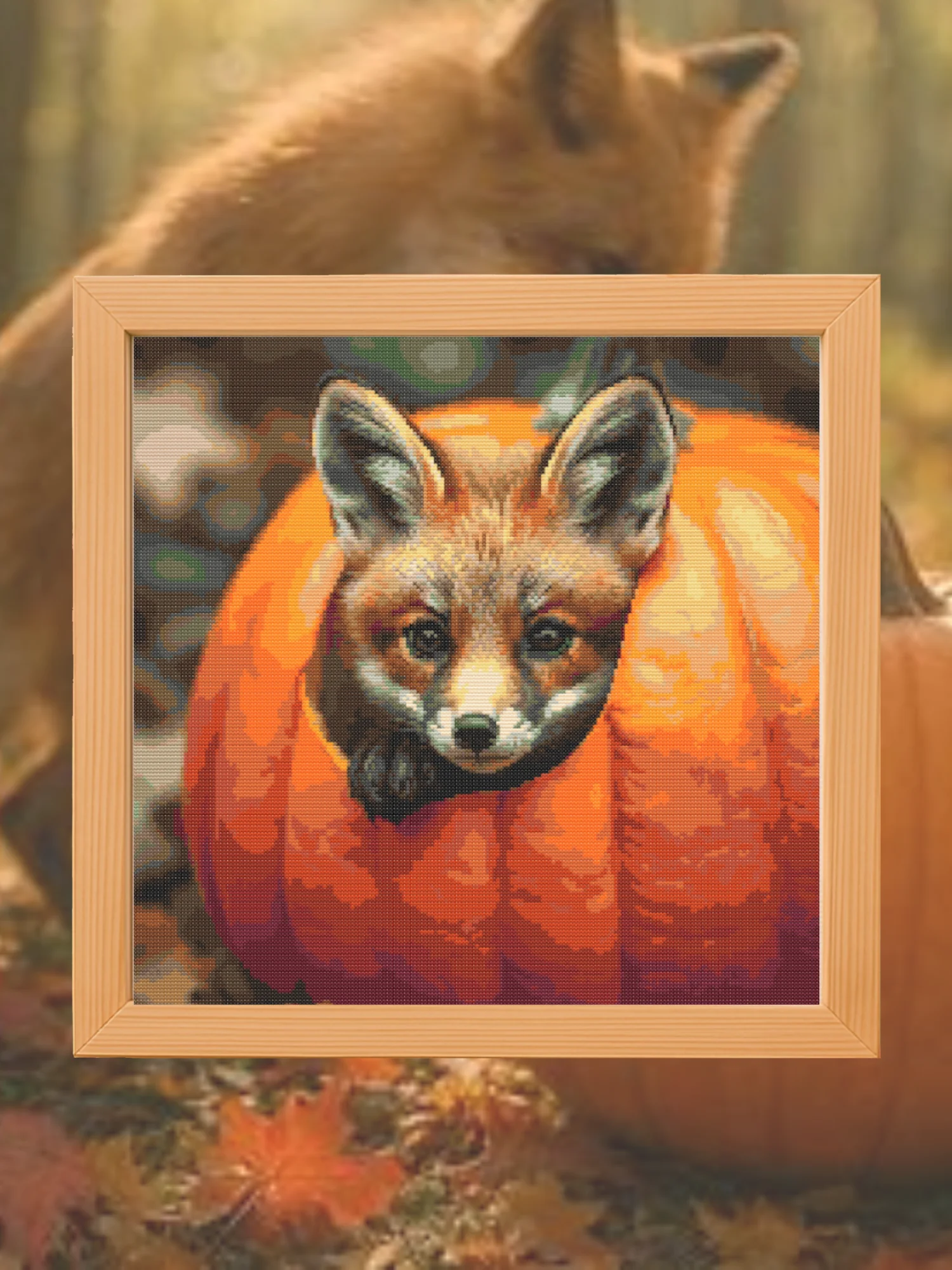 Autumn Peekaboo Cross Stitch Pattern product image (1)