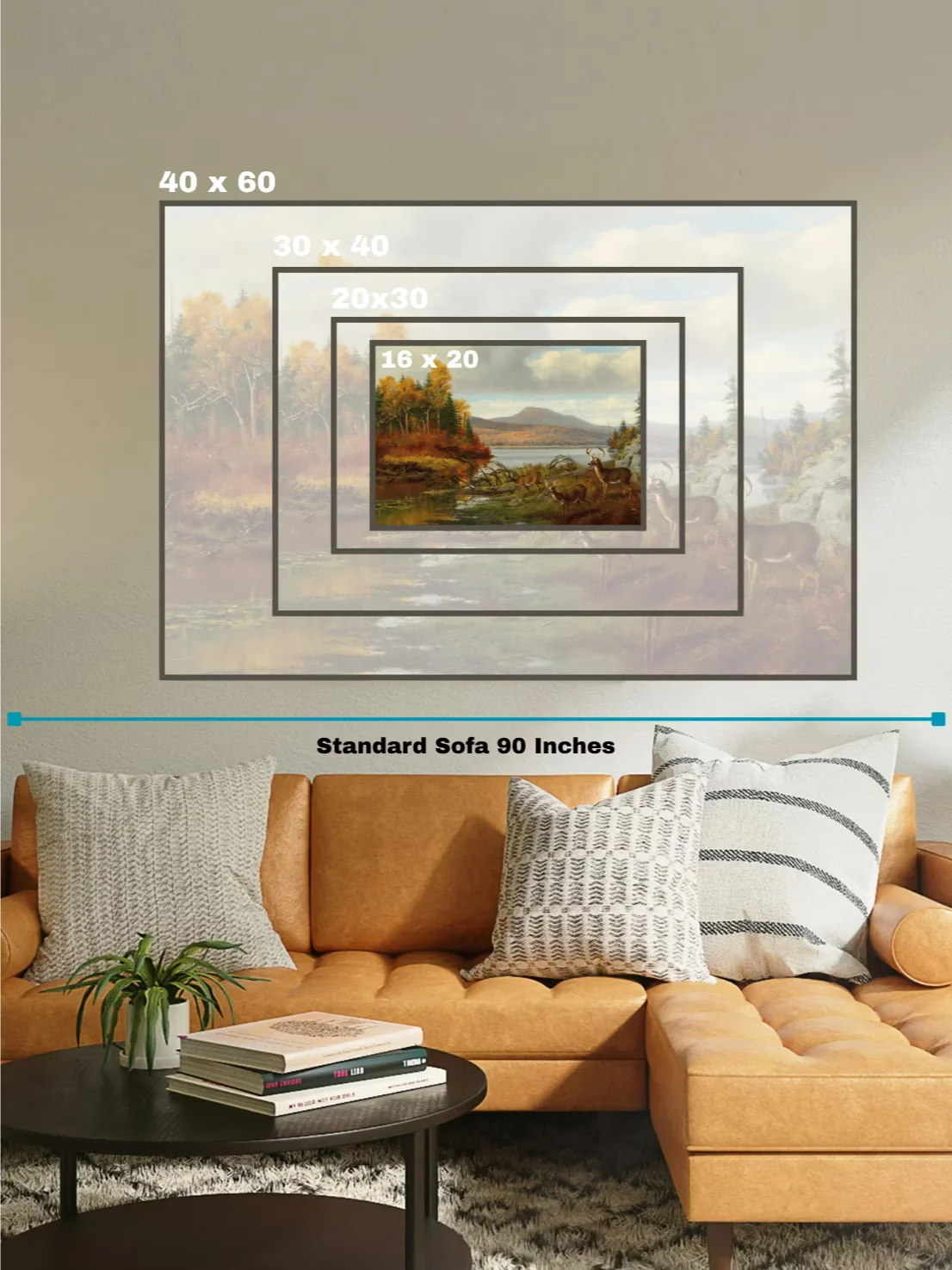 Antique Whitetail Deer in Fall Landscape Canvas Print product image (5)